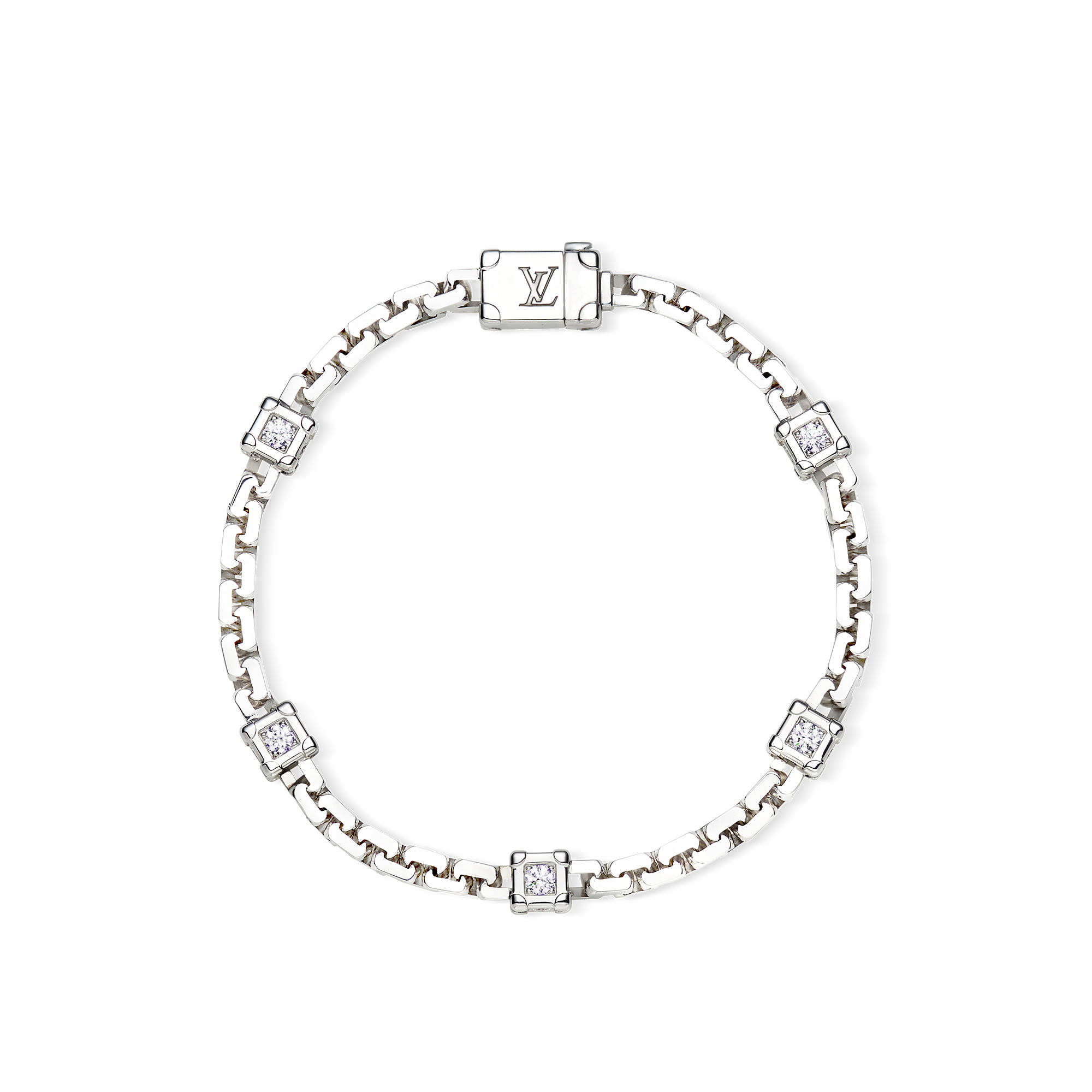 LES GASTONS VUITTON TRUNK 18K Gold Diamond Bracelet - 1