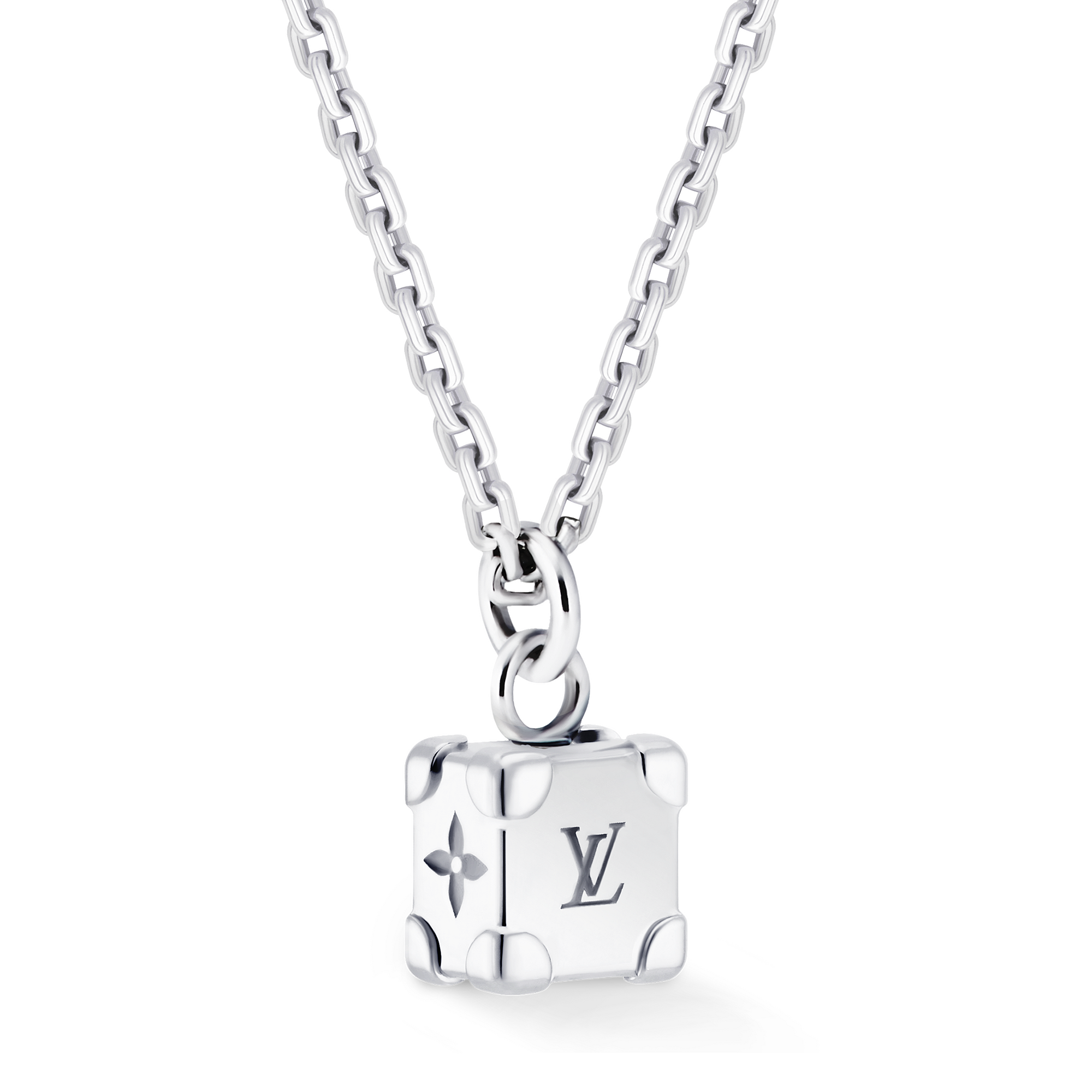 LES GASTONS VUITTON TRUNK 18K Gold Diamond Necklace - 5