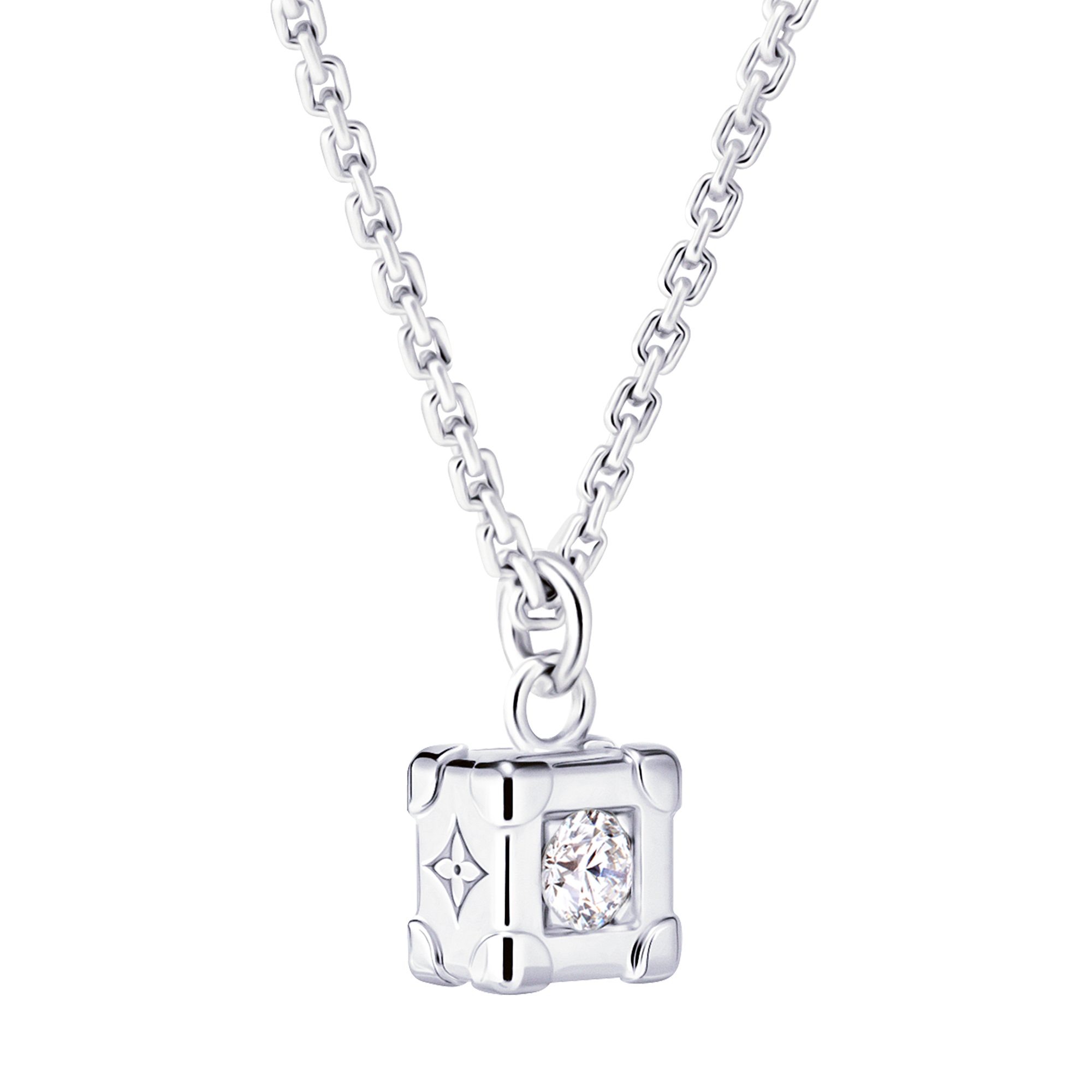 LES GASTONS VUITTON TRUNK 18K Gold Diamond Necklace - 4