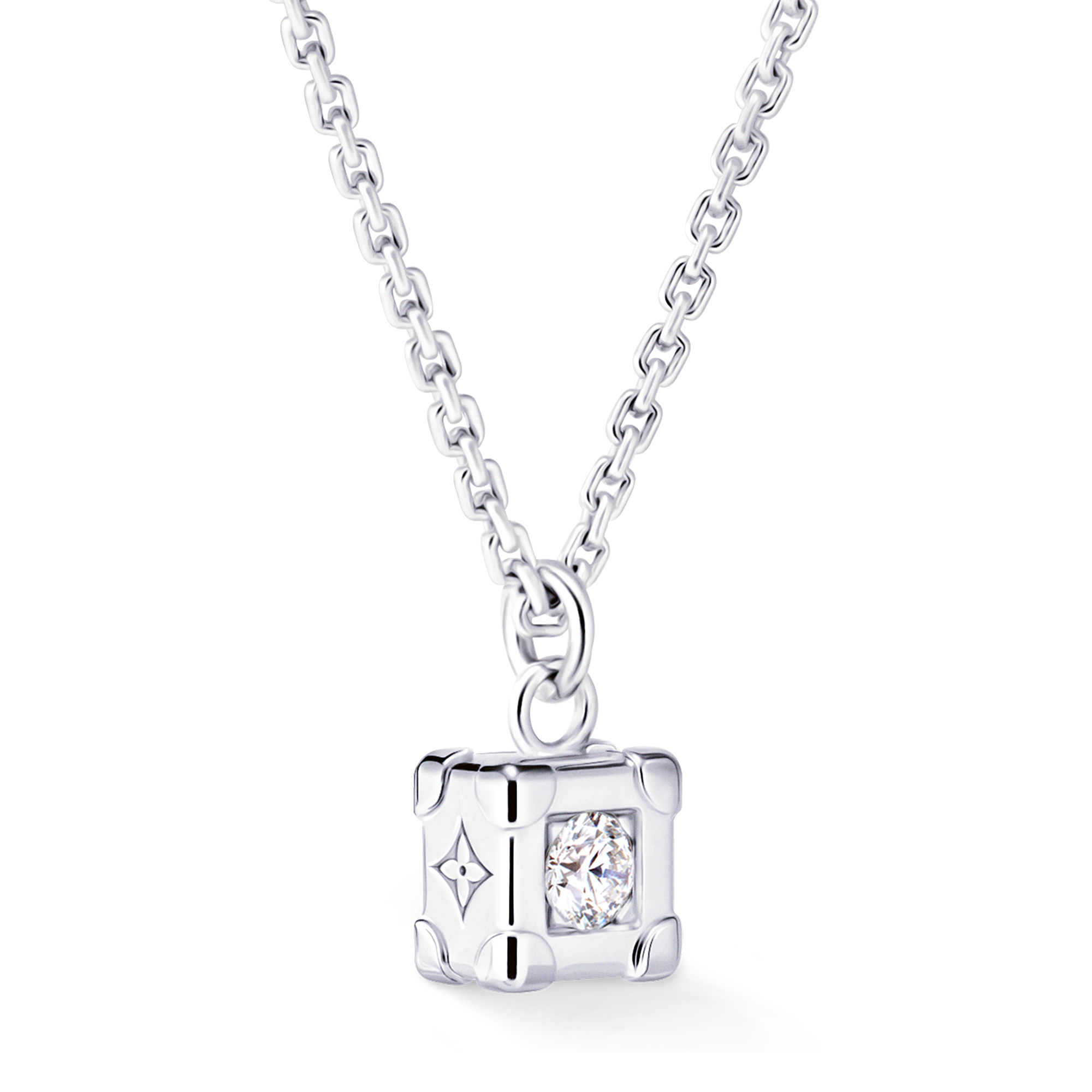 LES GASTONS VUITTON TRUNK 18K Gold Diamond Necklace - 3