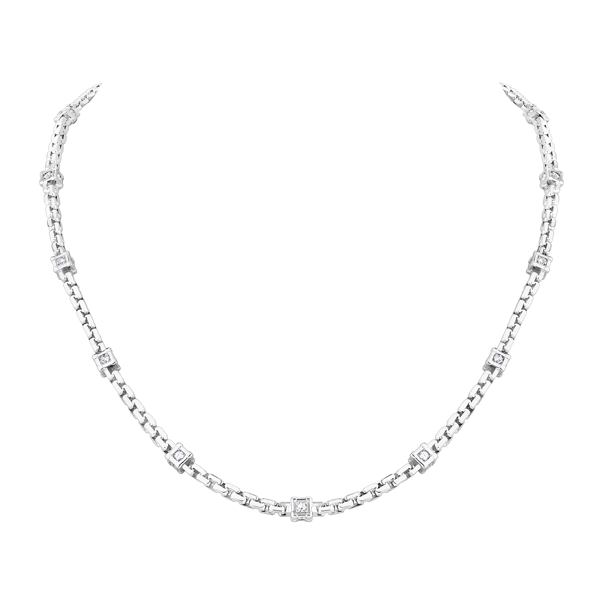 LES GASTONS VUITTON TRUNK 18K Gold Diamond Necklace - 4