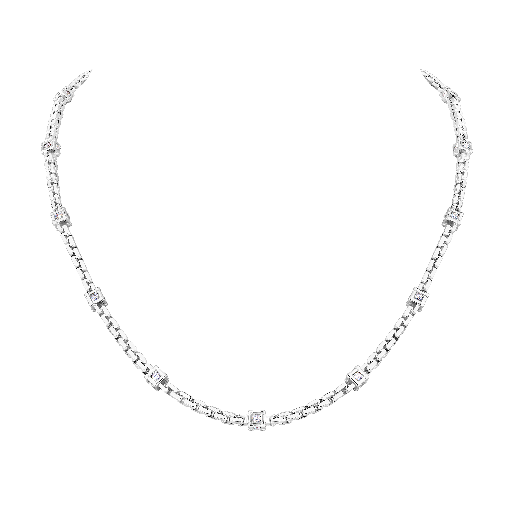 LES GASTONS VUITTON TRUNK 18K Gold Diamond Necklace - 3