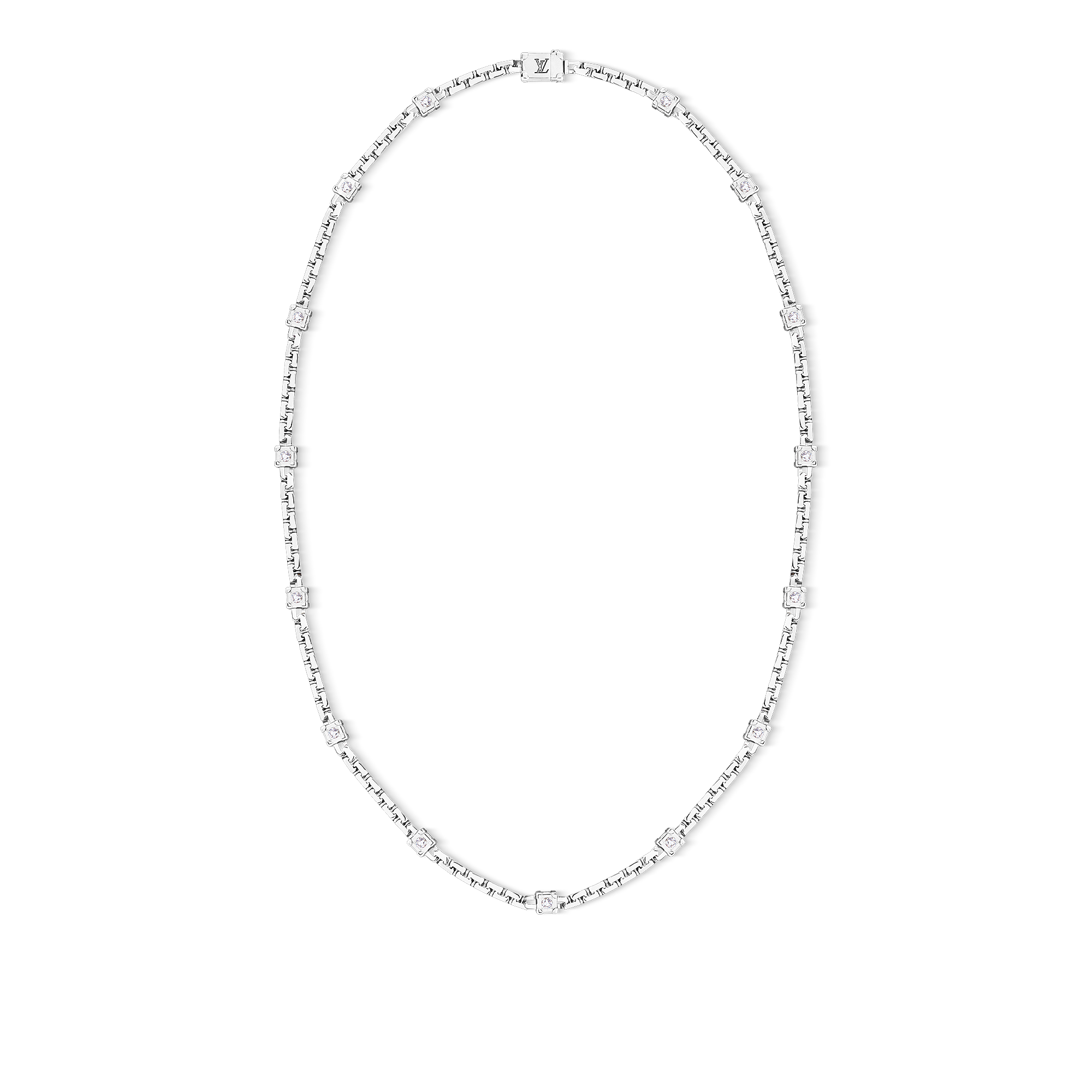 LES GASTONS VUITTON TRUNK 18K Gold Diamond Necklace - 1