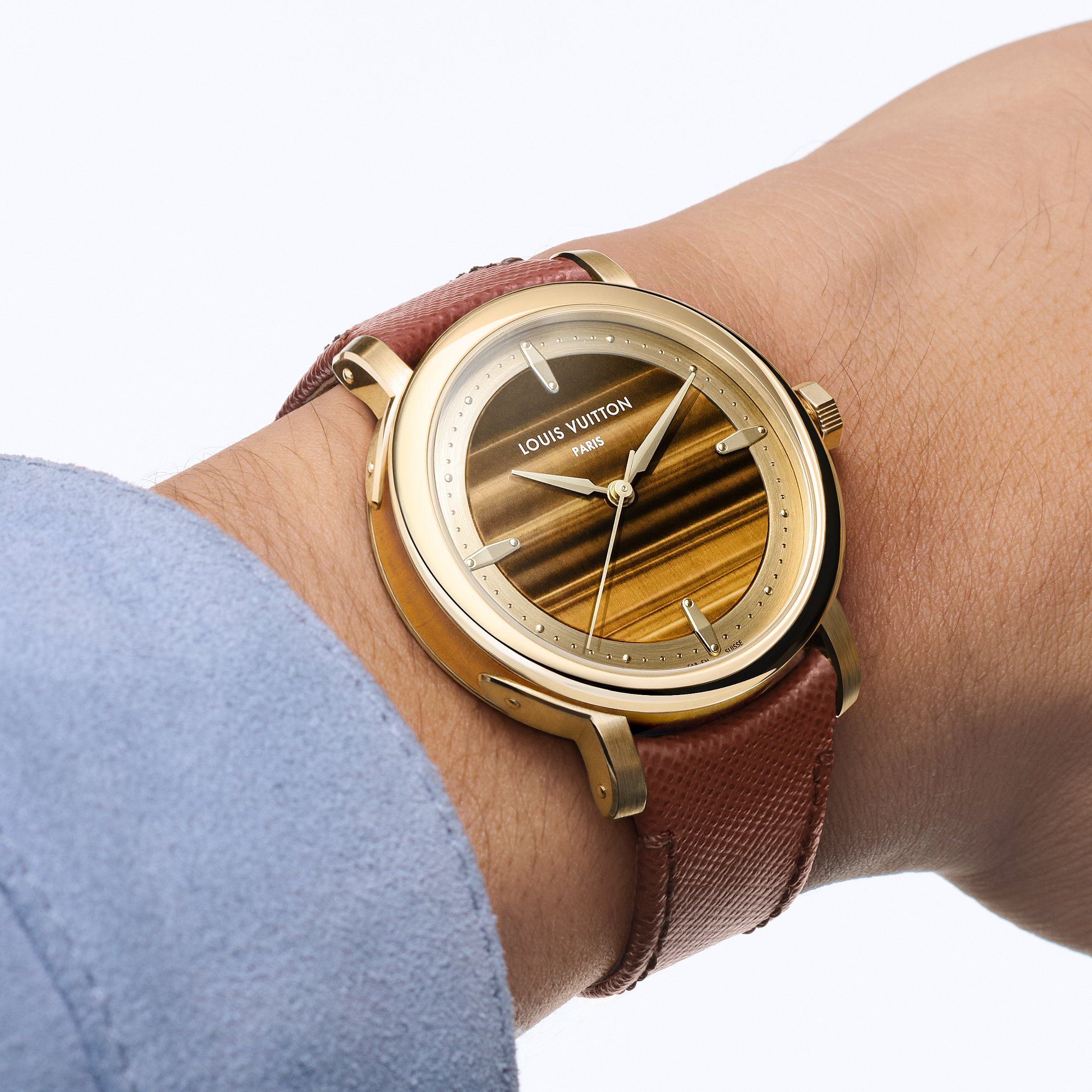 LOUIS VUITTON ESCALE 18K Gold (Yellow) Tiger Eye Automatic Watch, 40 mm - 8
