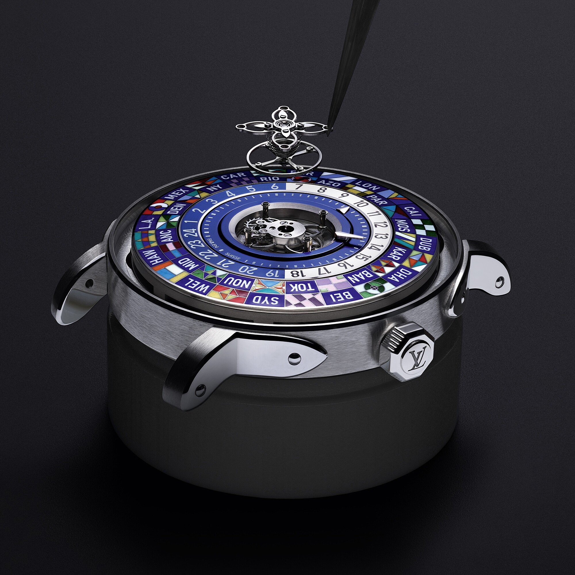 LOUIS VUITTON ESCALE WORLDTIME Platinum Automatic Watch, 40 mm - 2
