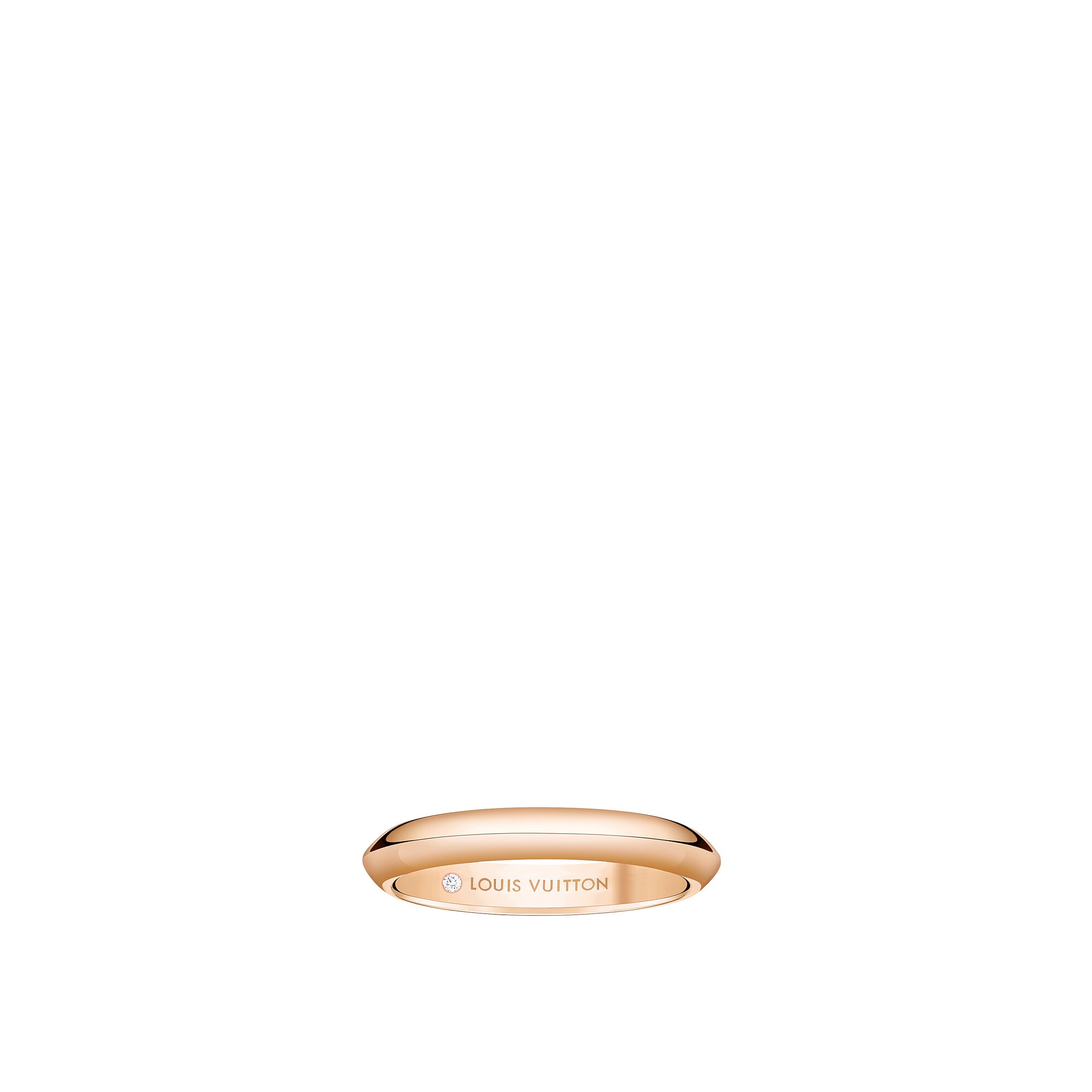 LV DIAMONDS 3 mm 18K Gold Wedding Ring - 1