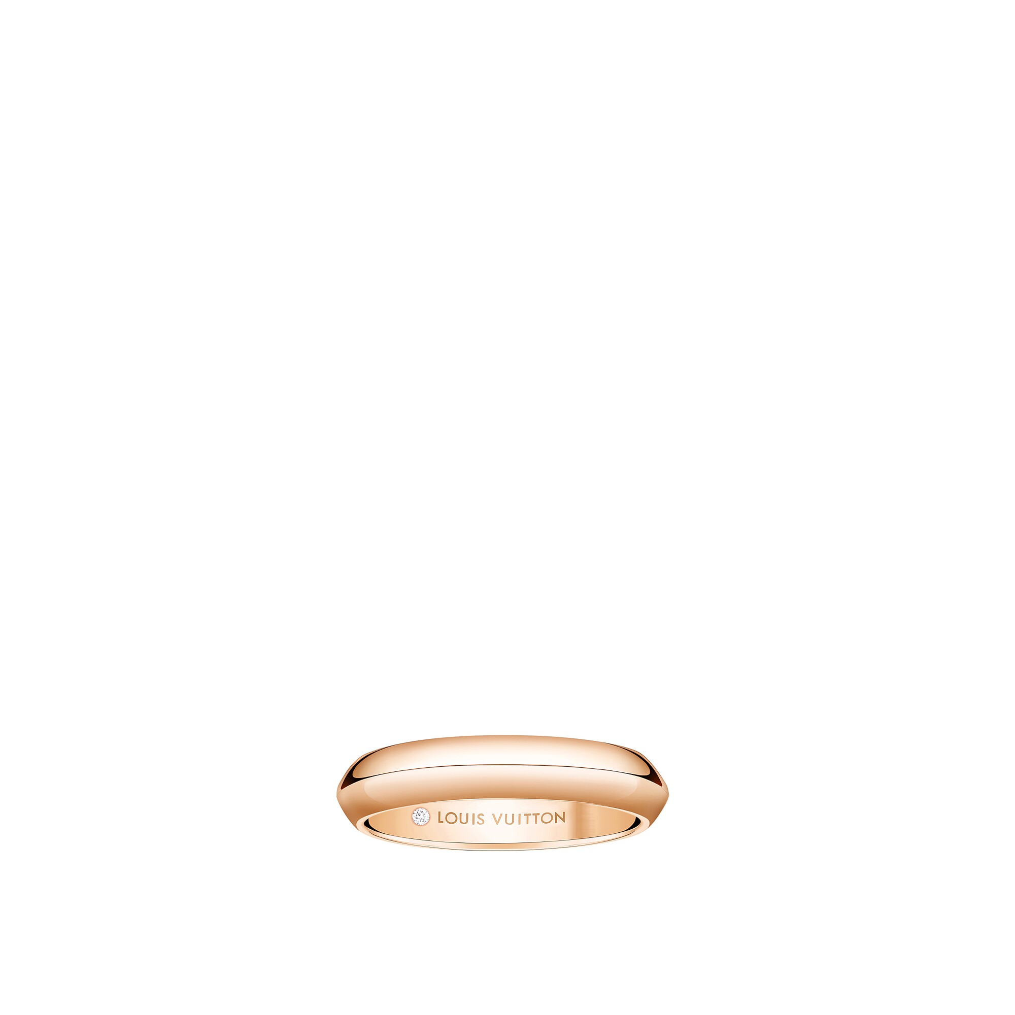 LV DIAMONDS 4mm 18K Gold Wedding Ring - 1