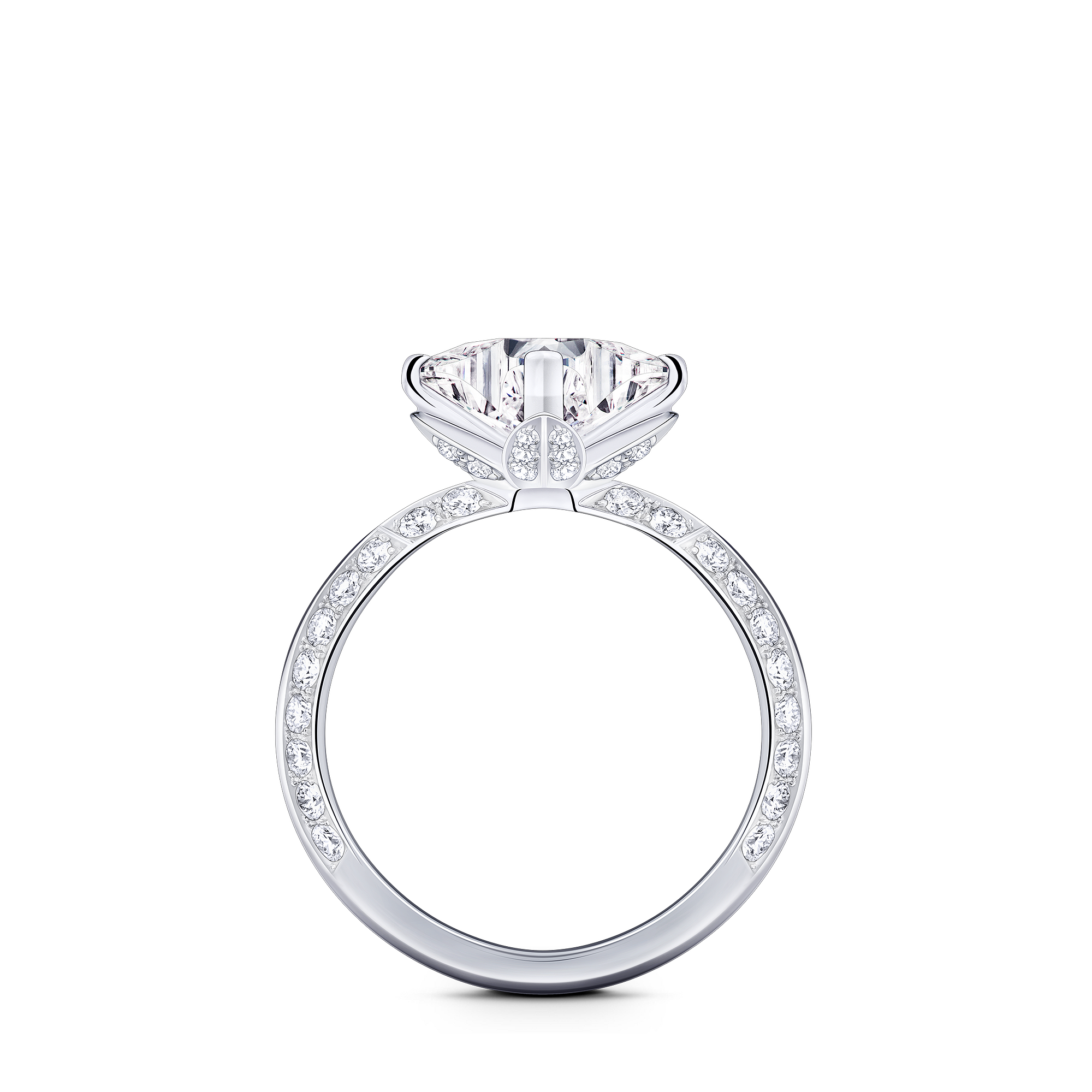 LV Diamonds Pavé Solitaire LV Monogram Star Cut Diamond Ring - 5
