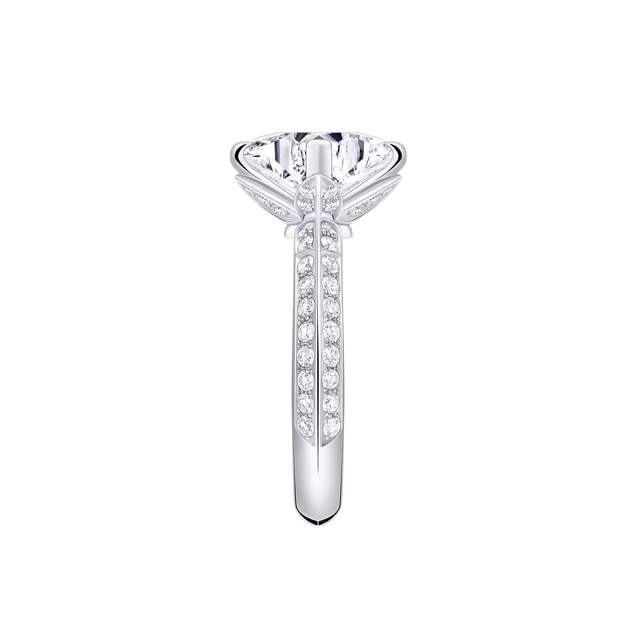 LV Diamonds Pavé Solitaire LV Monogram Star Cut Diamond Ring - 4