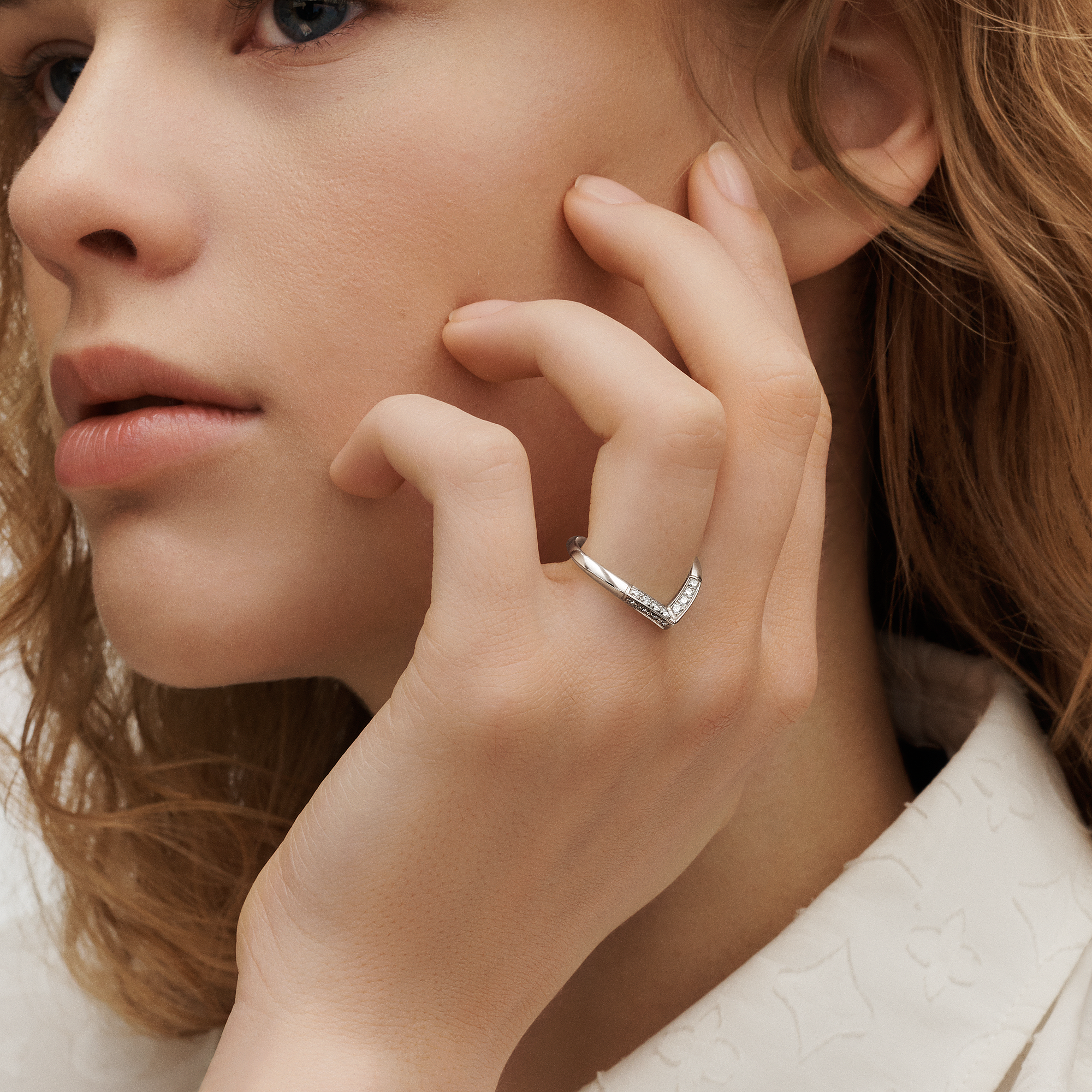LV DIAMONDS PAVé V Platinum Ring - 6