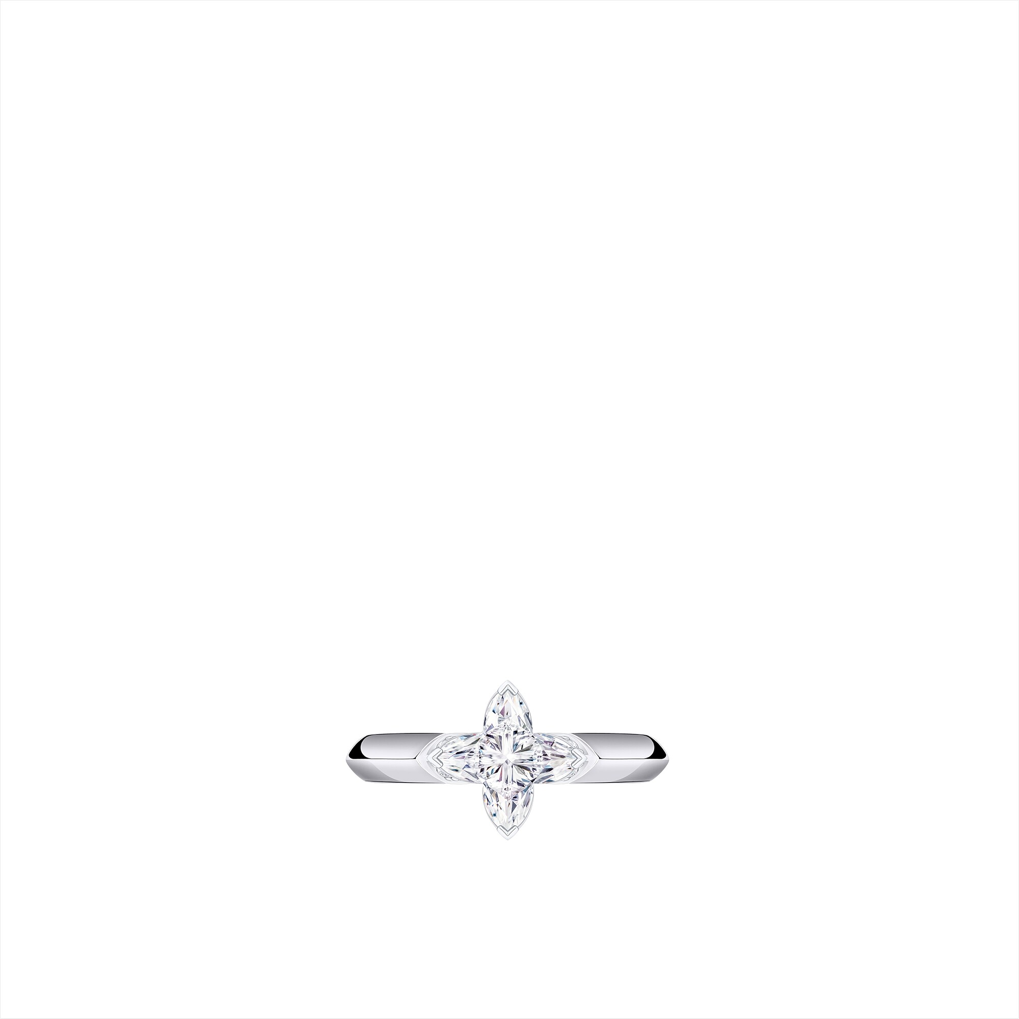 LV DIAMONDS SOLITAIRE LV DIAMONDS SOLITAIRE Pt950 Star Cut Diamond Ring - 1