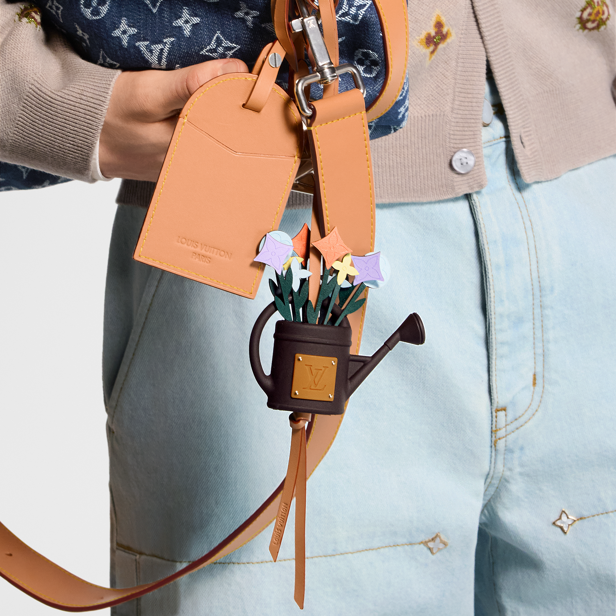 LV FLOWERS WATERING CAN BAG CHARM - 2