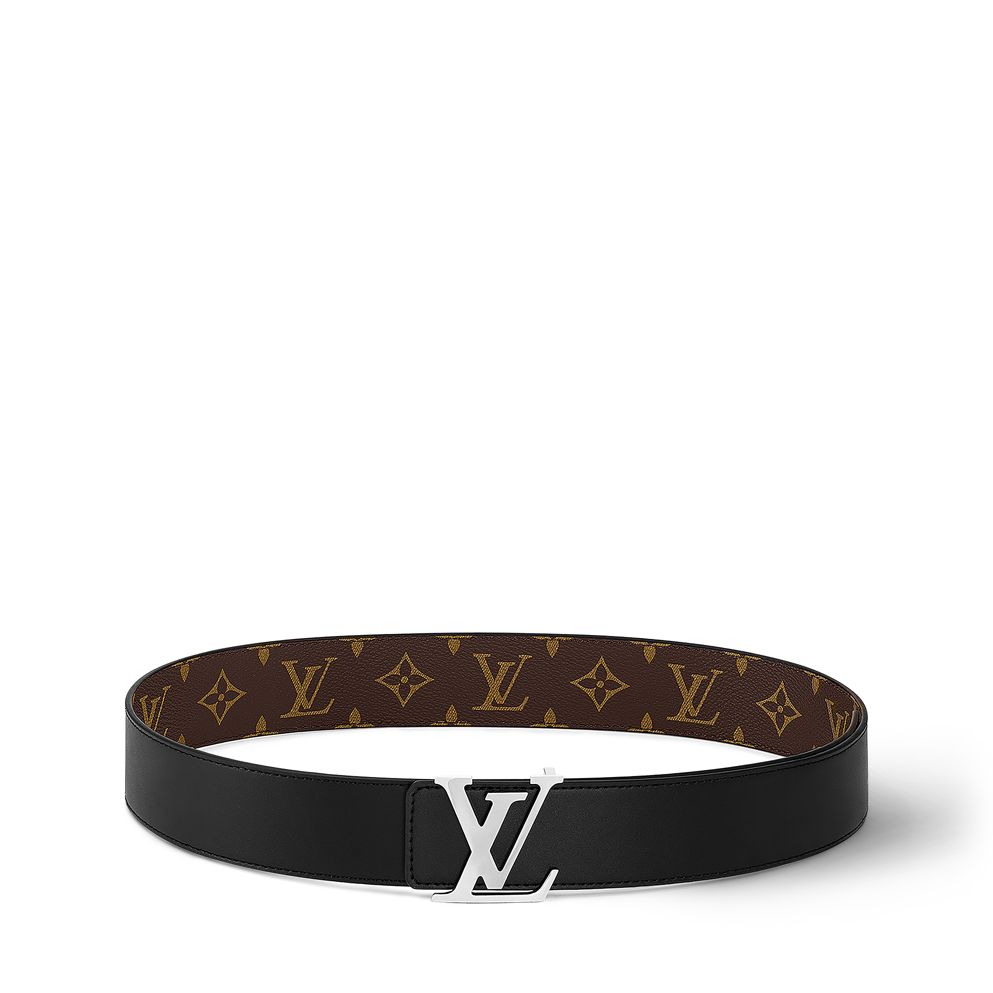 LV Initiales Monogram双面腰带，40毫米-腰带-lv男士皮带-男士皮带品牌-LVMonogram Macassar ...