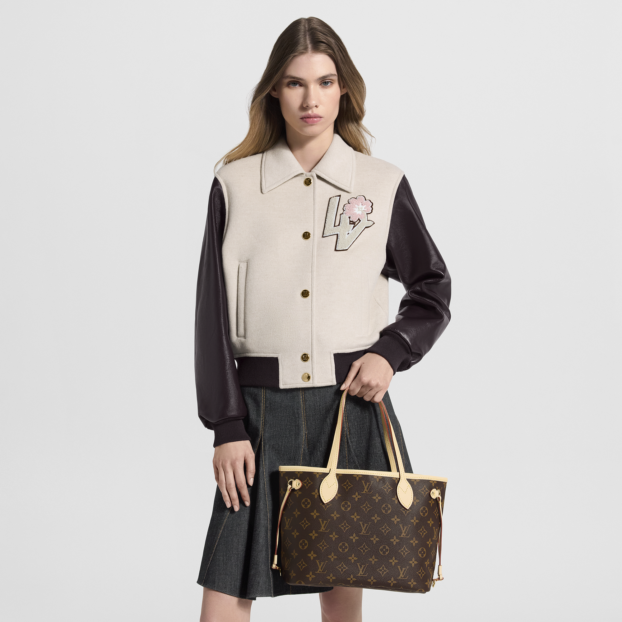 Leather -- NEVERFULL small handbag