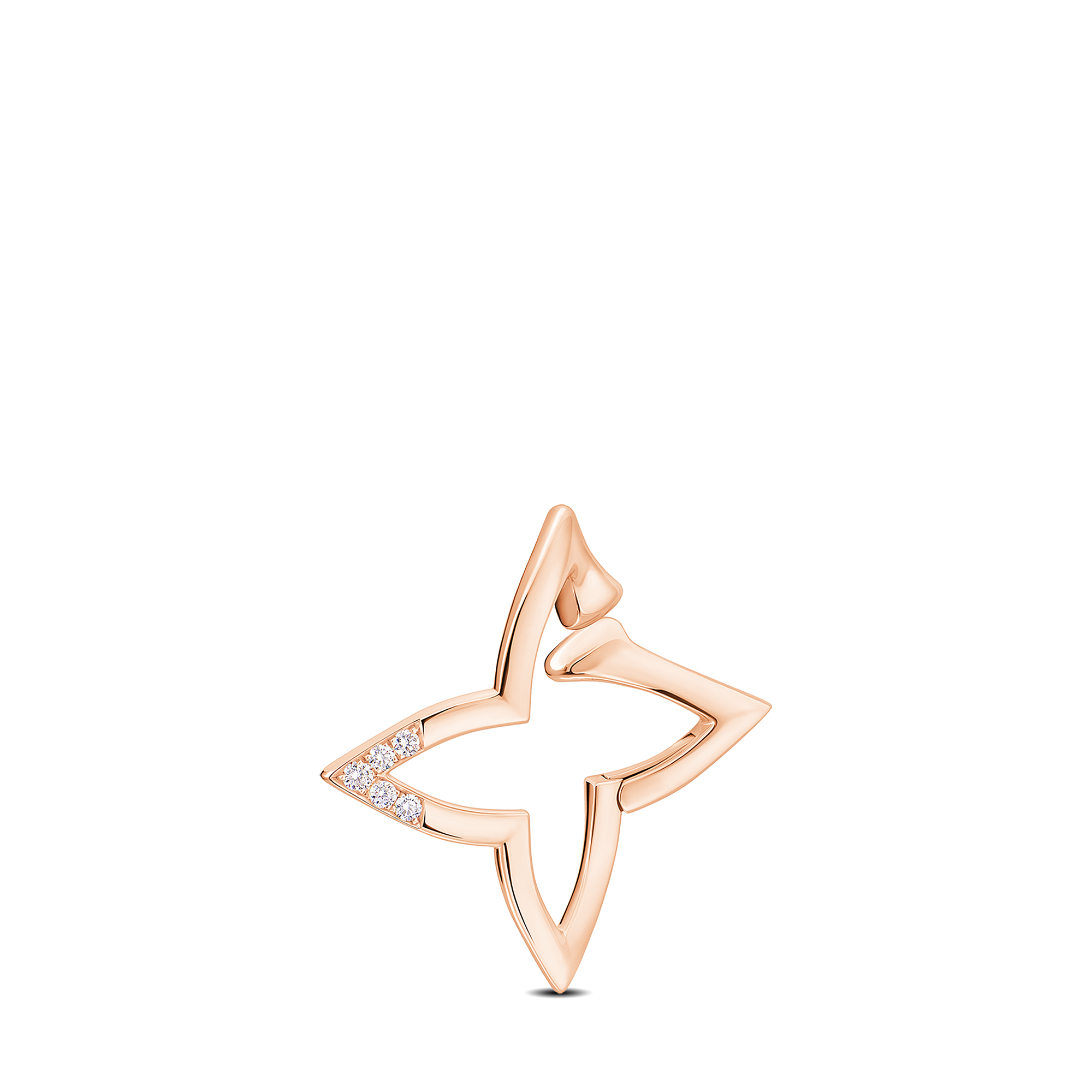 OMBRE BLOSSOM OVERLAP HOOP 18K Gold Diamond Earrings - 1
