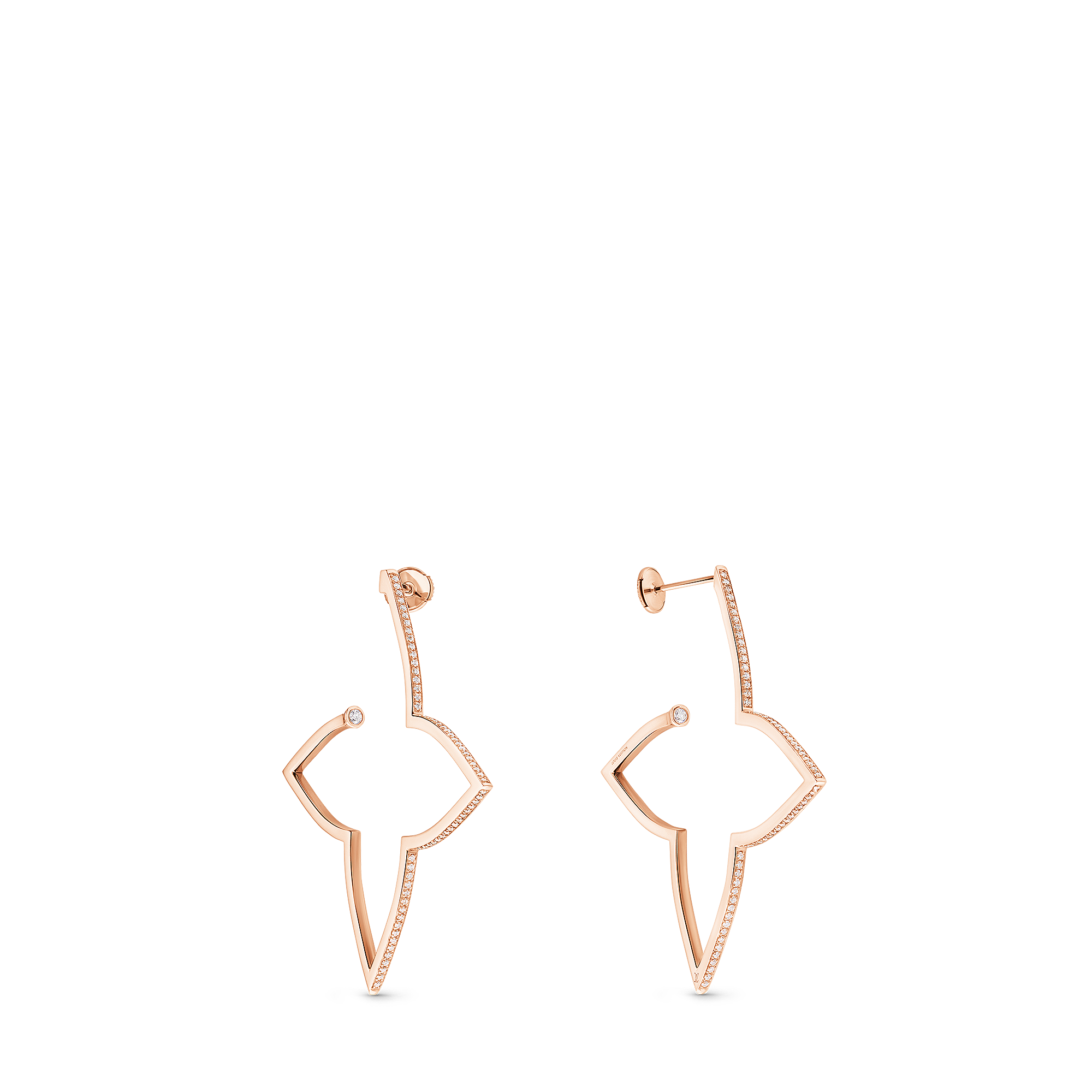 OMBRE BLOSSOM XL HOOPS 18K Gold Diamond Earrings - 1