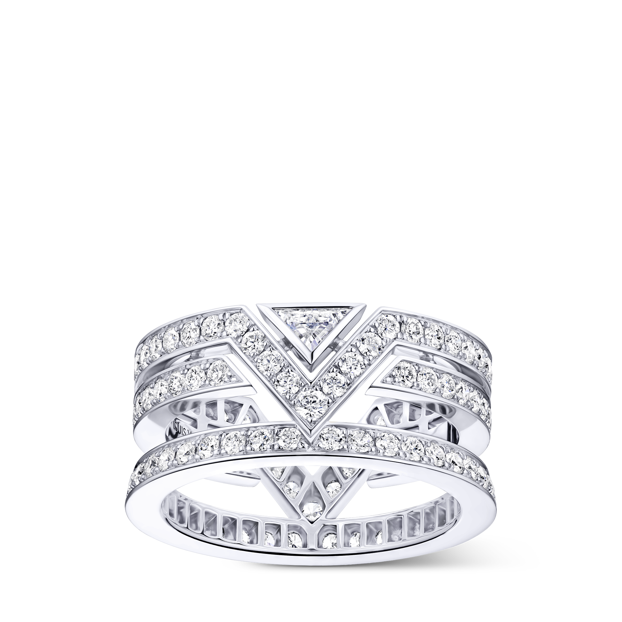 PURE V 18K gold (white) diamond ring - 1