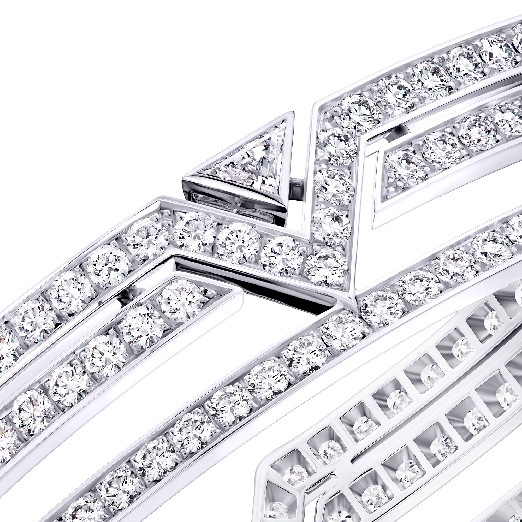 PURE V 18K Gold (White) Diamond Bangle - 4