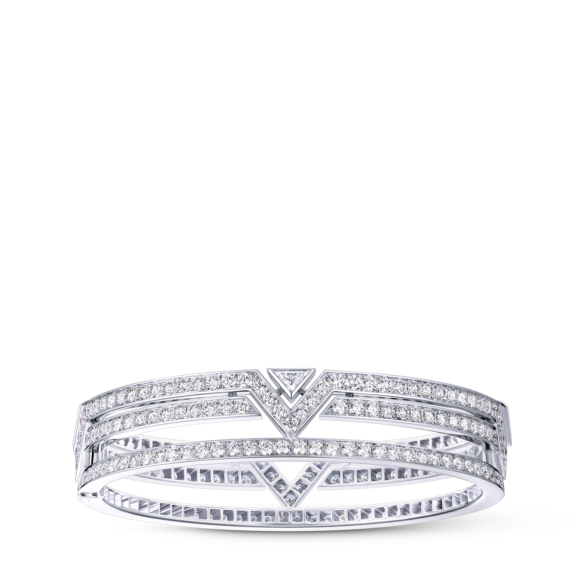 PURE V 18K Gold (White) Diamond Bangle - 1