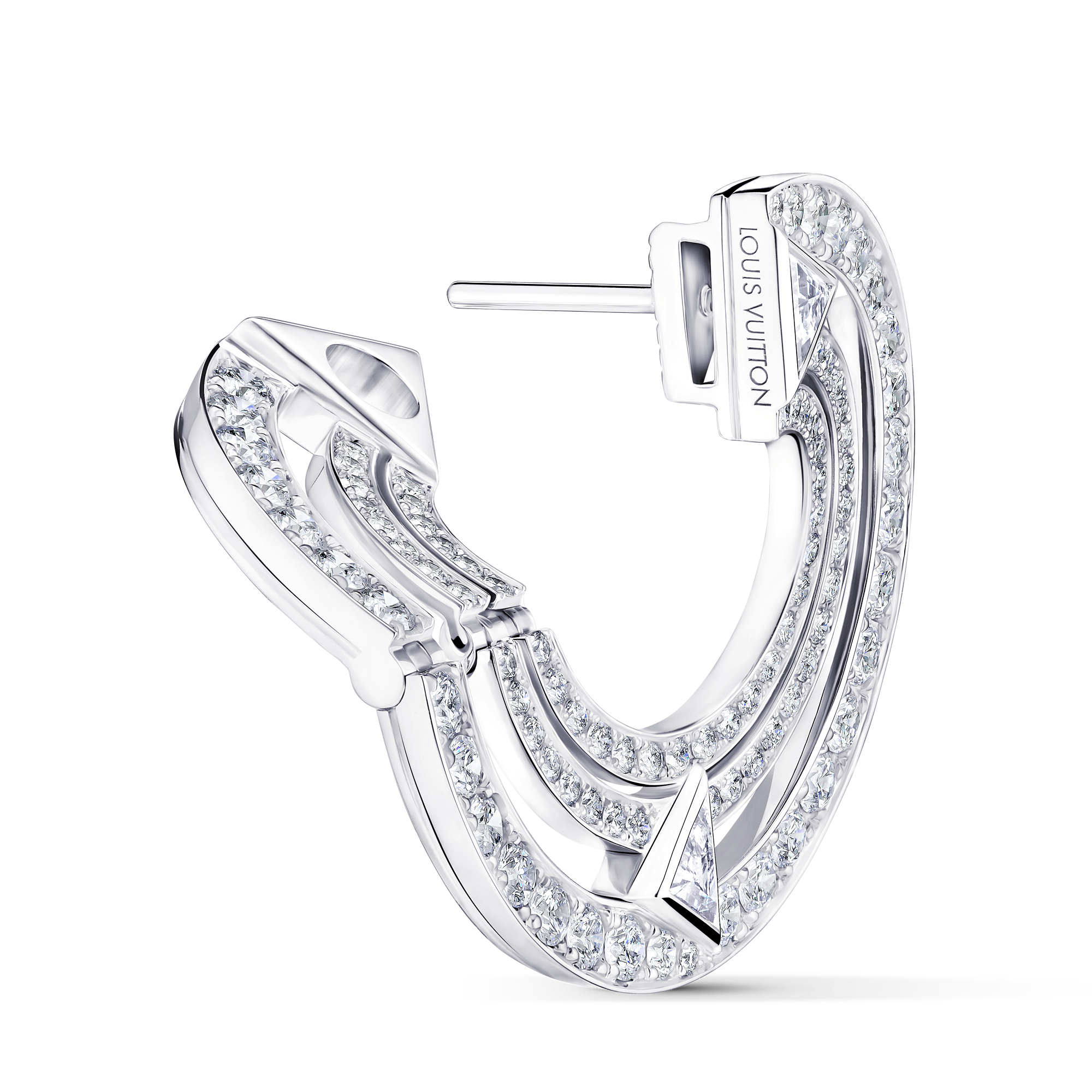 PURE V 18K Gold (White) Diamond Earrings - 4