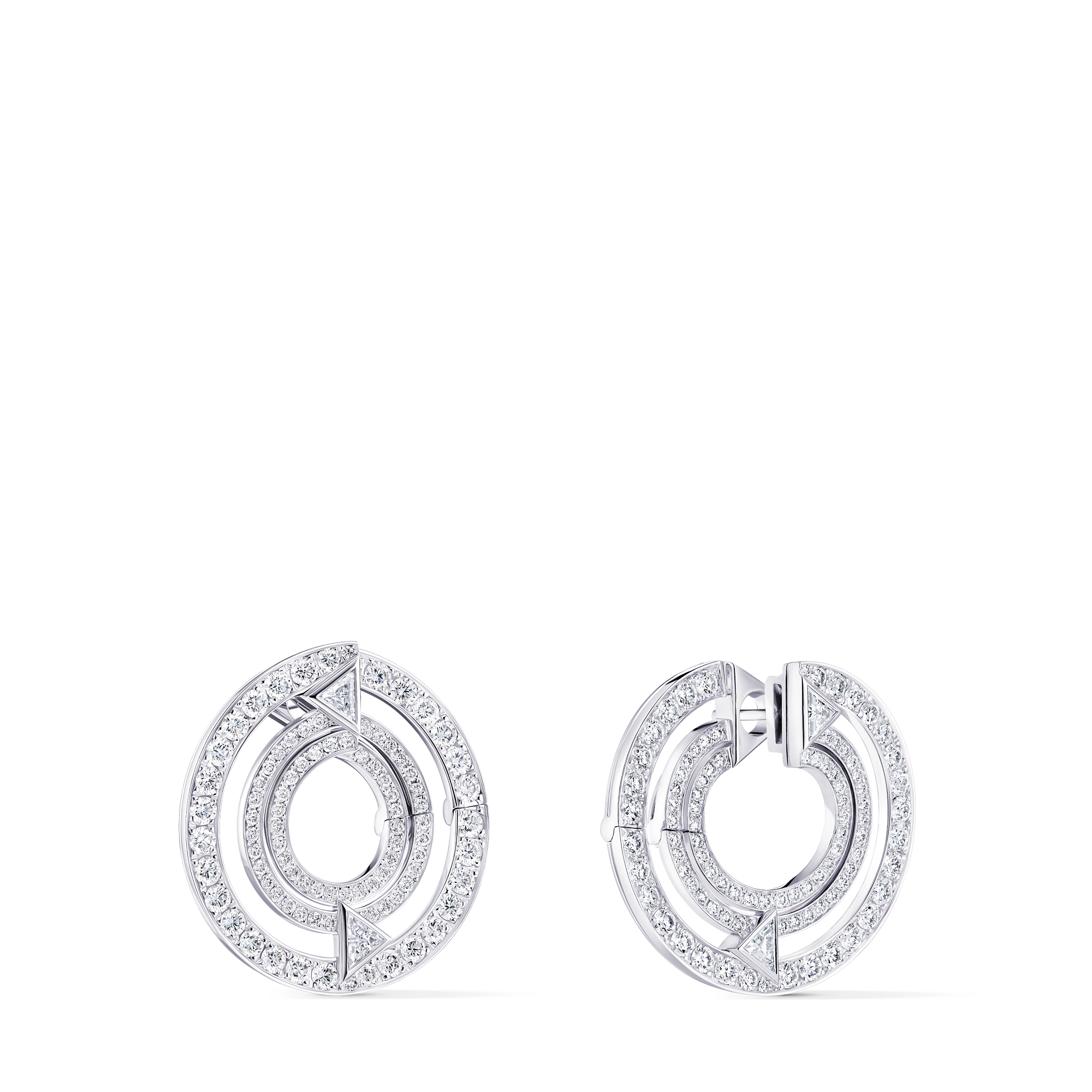 PURE V 18K Gold (White) Diamond Earrings - 3
