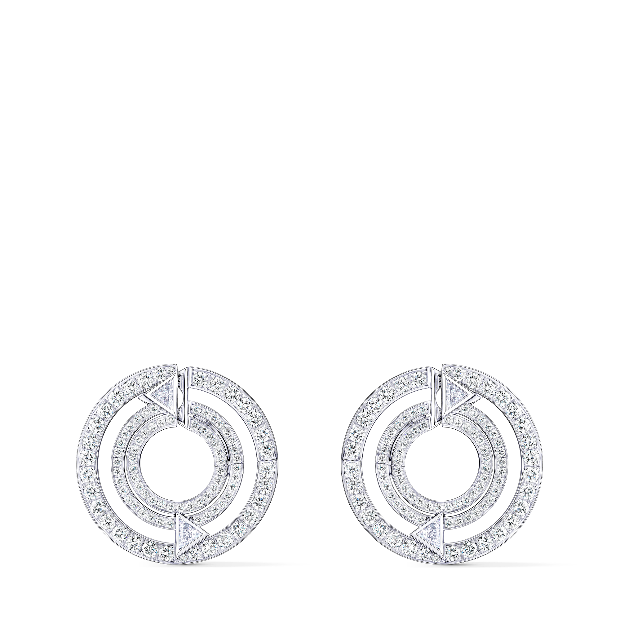 PURE V 18K Gold (White) Diamond Earrings - 1
