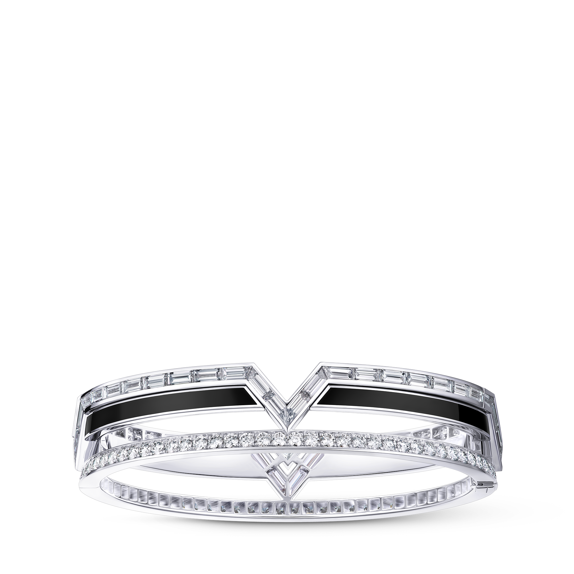 PURE V 18K gold (white) black lacquer diamond bracelet - 4