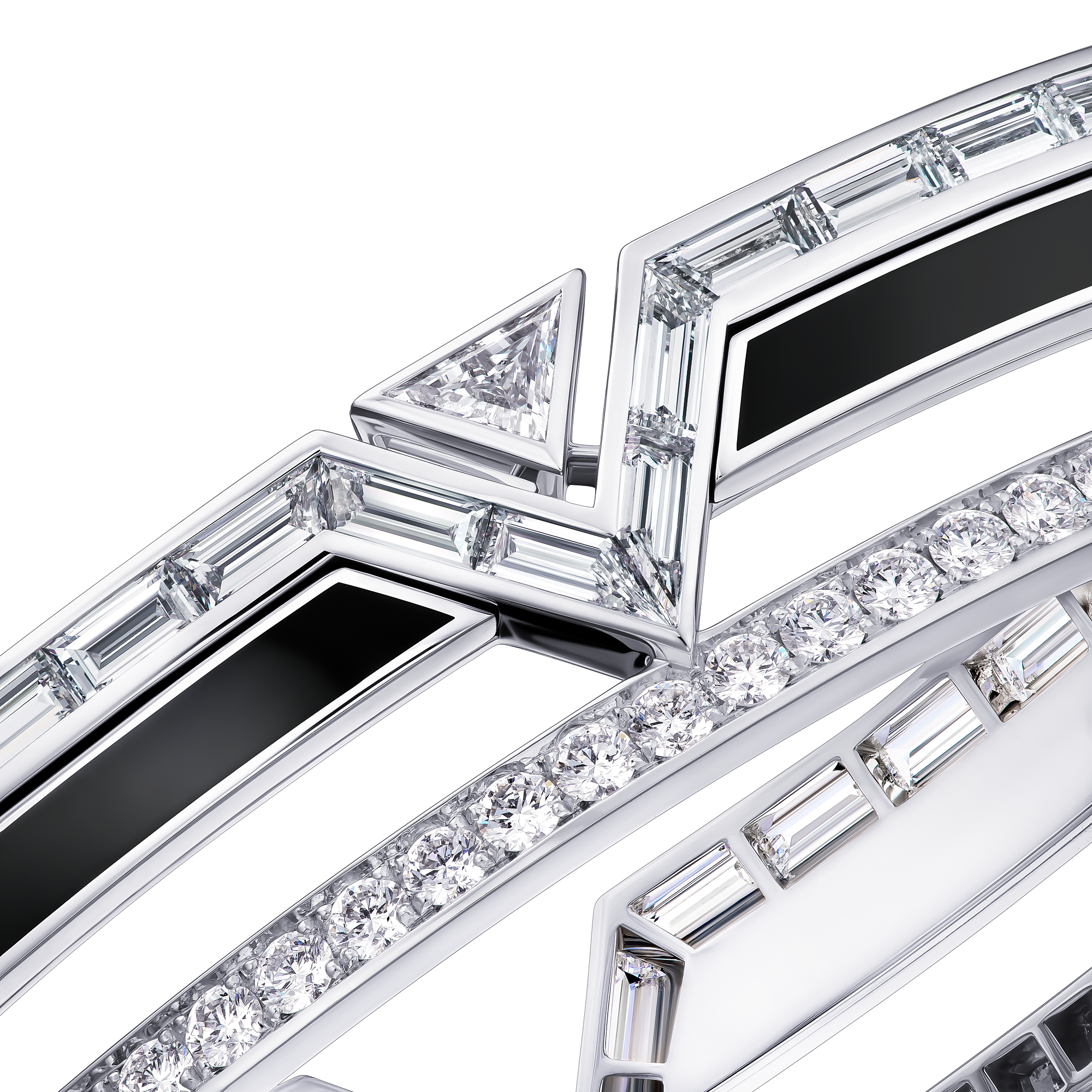 PURE V 18K gold (white) black lacquer diamond bracelet - 3