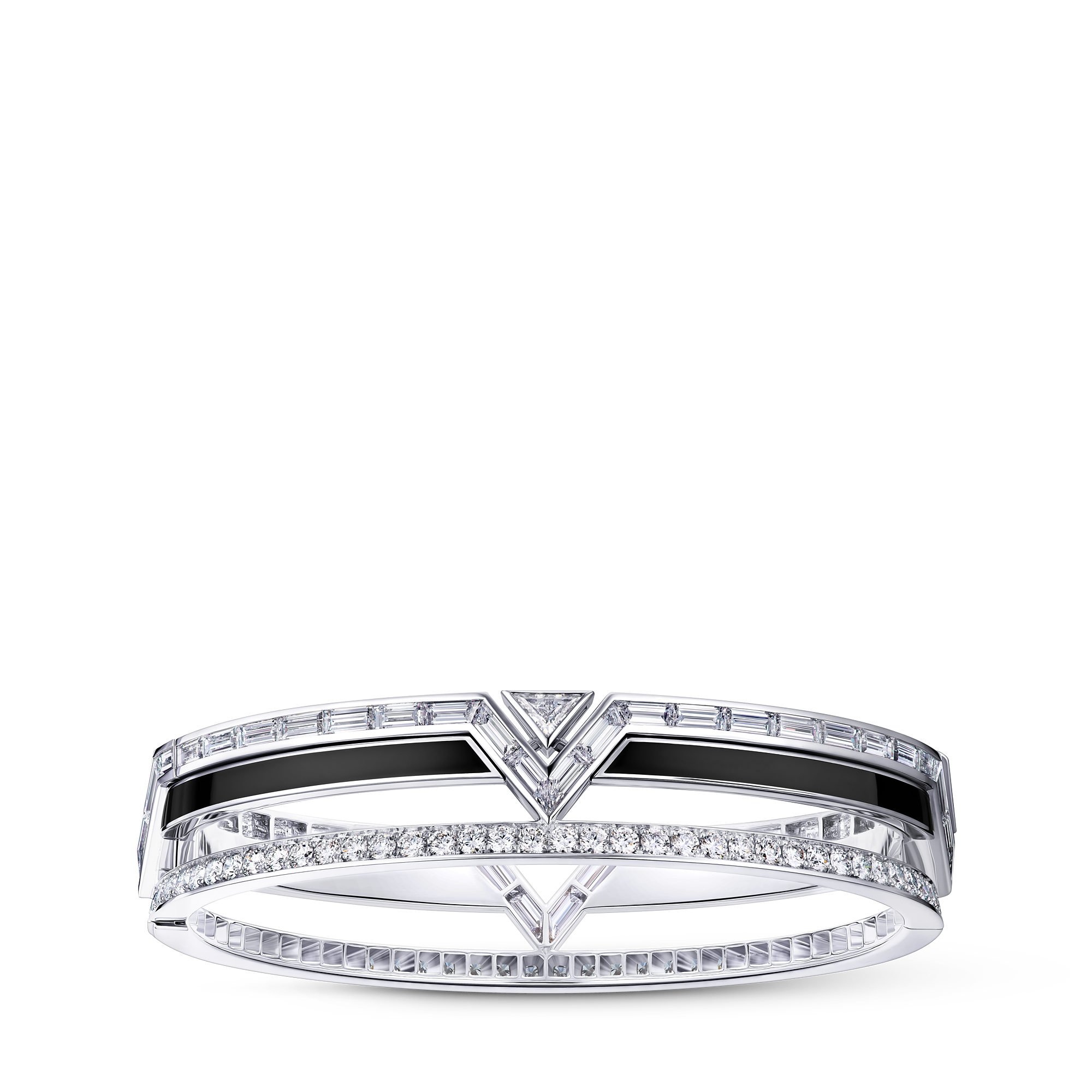 PURE V 18K gold (white) black lacquer diamond bracelet - 1