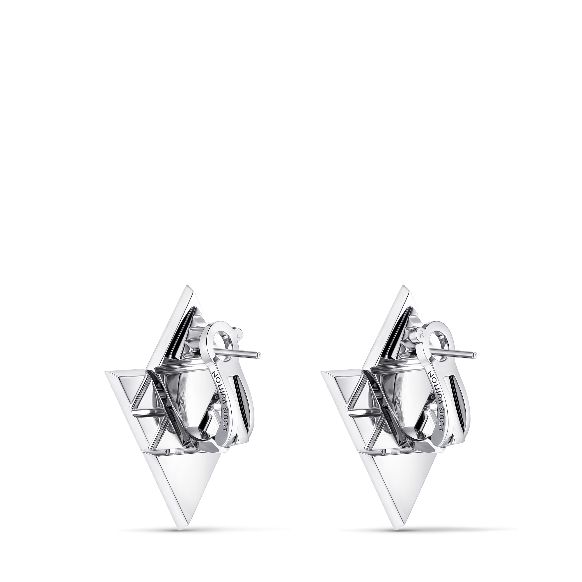 Pure V Earrings, White Gold and Diamonds - 4
