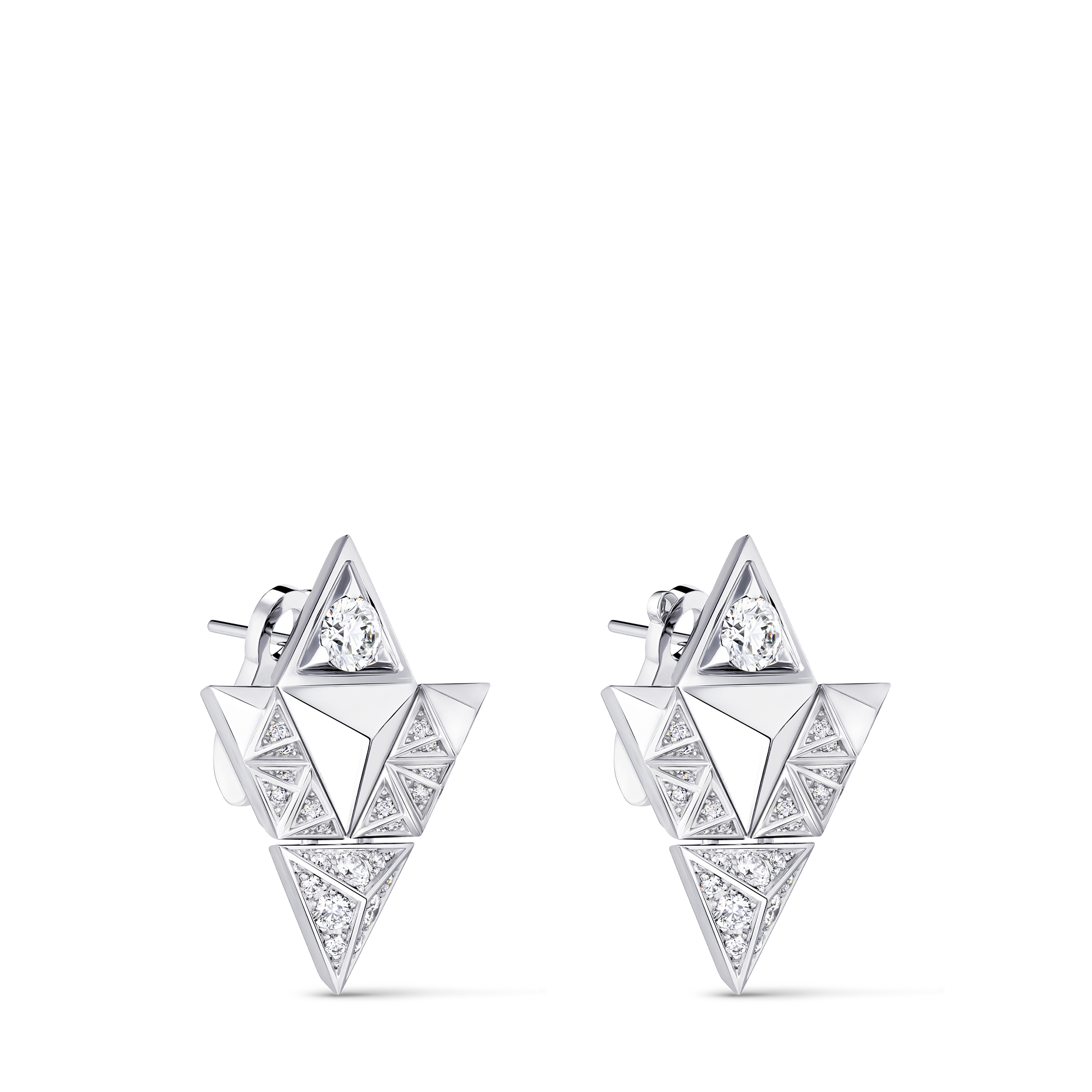 Pure V Earrings, White Gold and Diamonds - 3