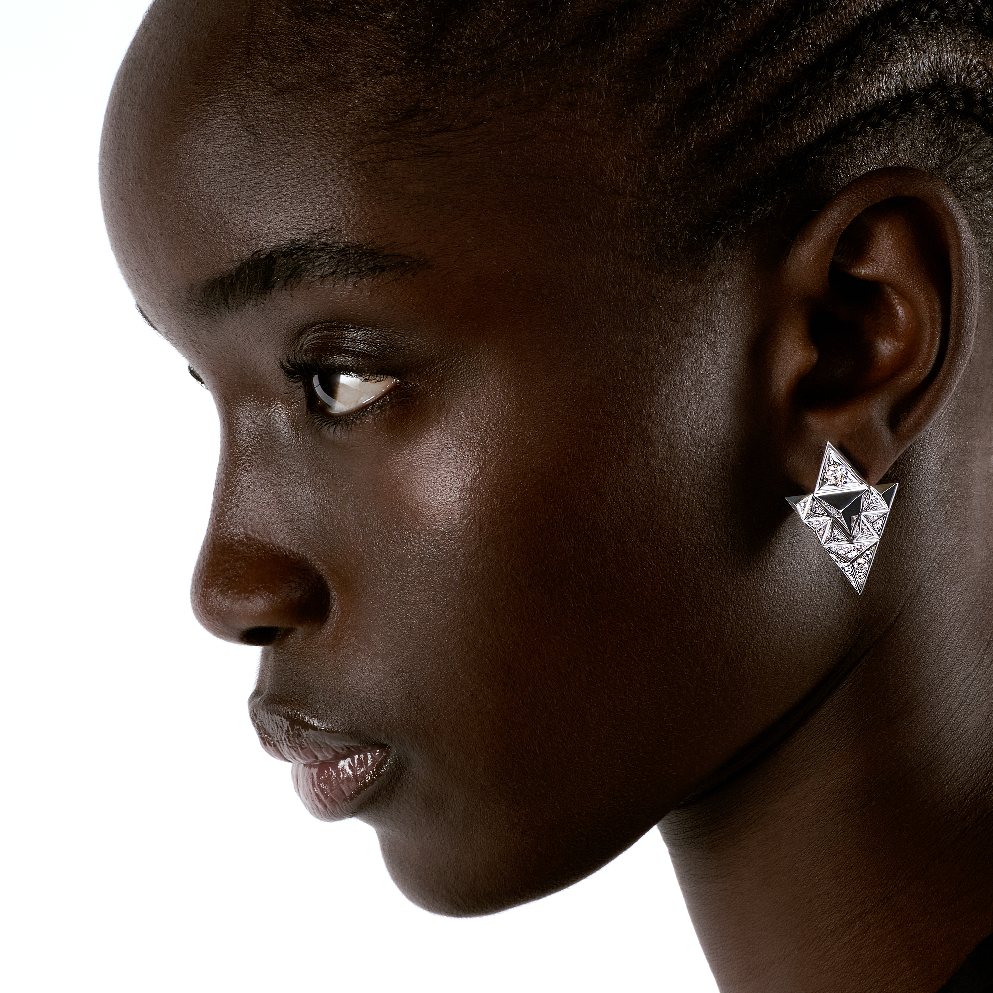 Pure V Earrings, White Gold and Diamonds - 2