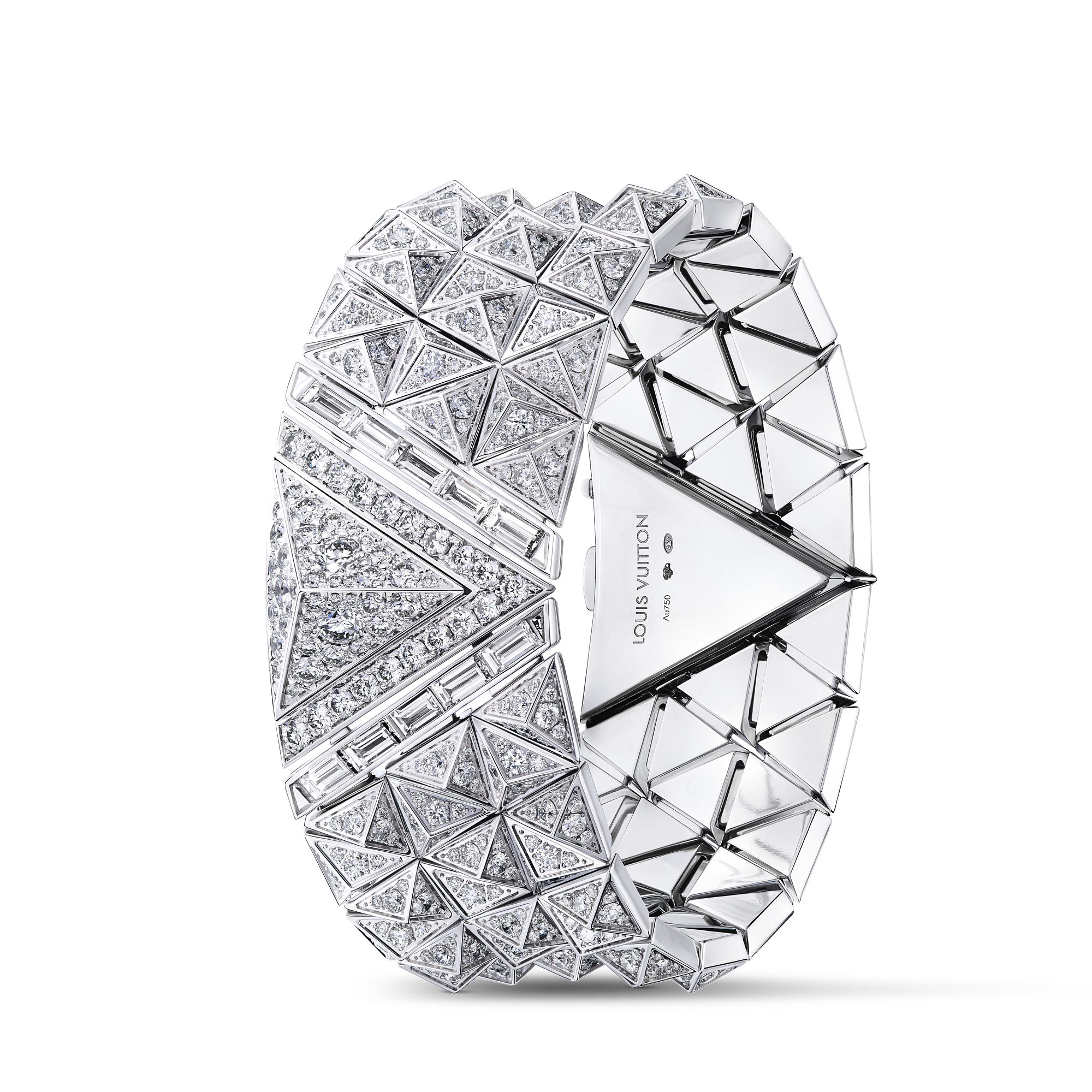 PURE V THREE-ROW 18K gold (white) diamond bracelet - 2