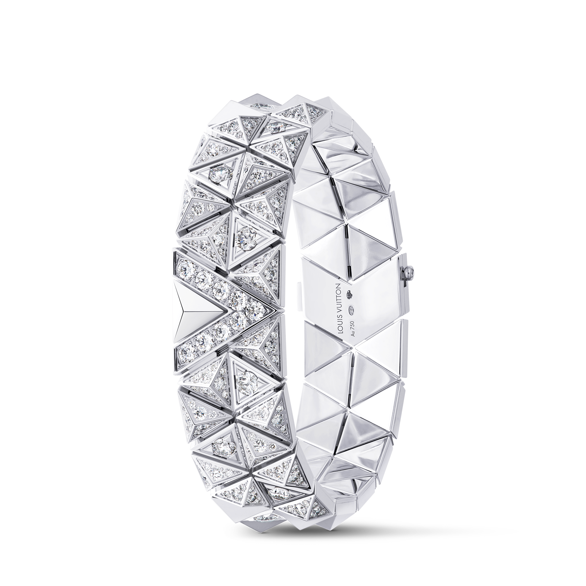 PURE V TWO-ROW 18K GOLD DIAMOND BRACELET - 3