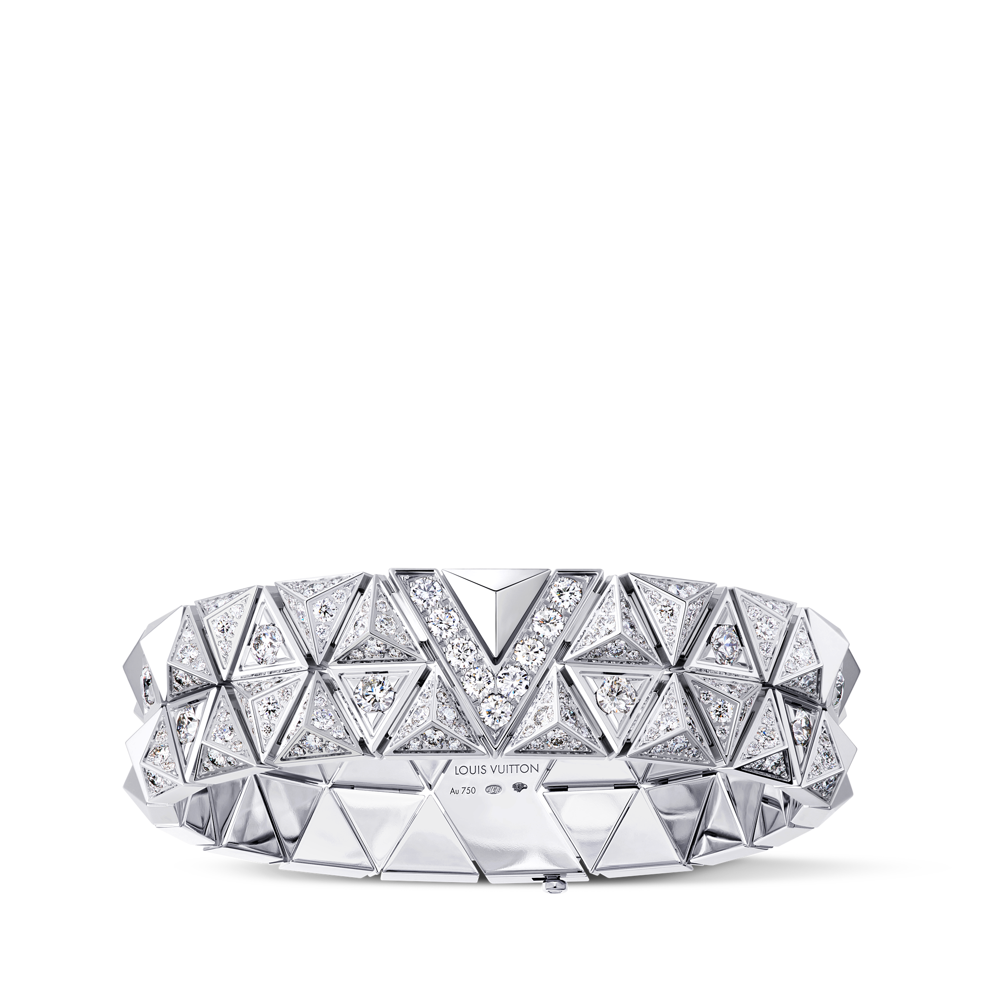 PURE V TWO-ROW 18K GOLD DIAMOND BRACELET - 1