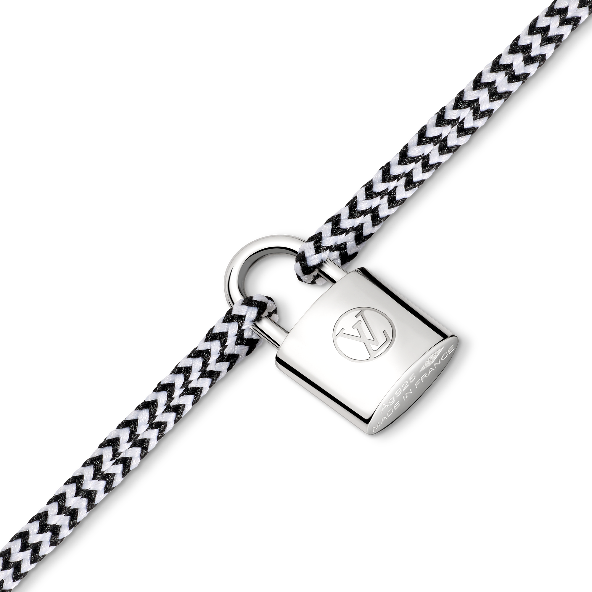 SILVER LOCKIT 925 silver football charm polyester fiber bracelet - 3