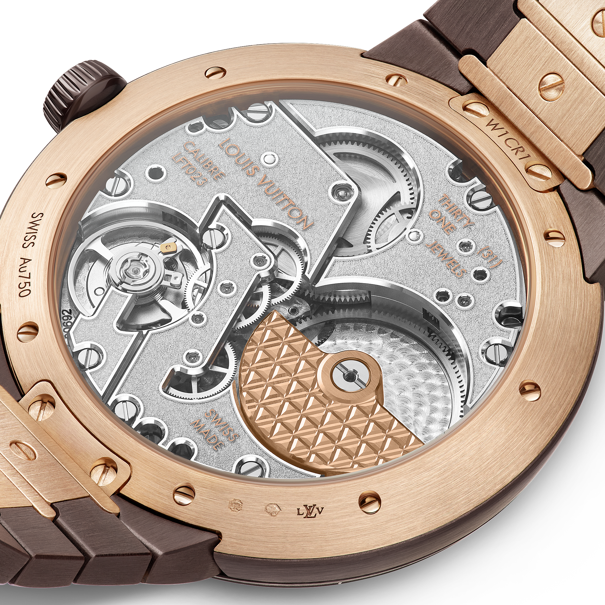 TAMBOUR ceramic 18K gold (rose) automatic watch, 40 mm - 6