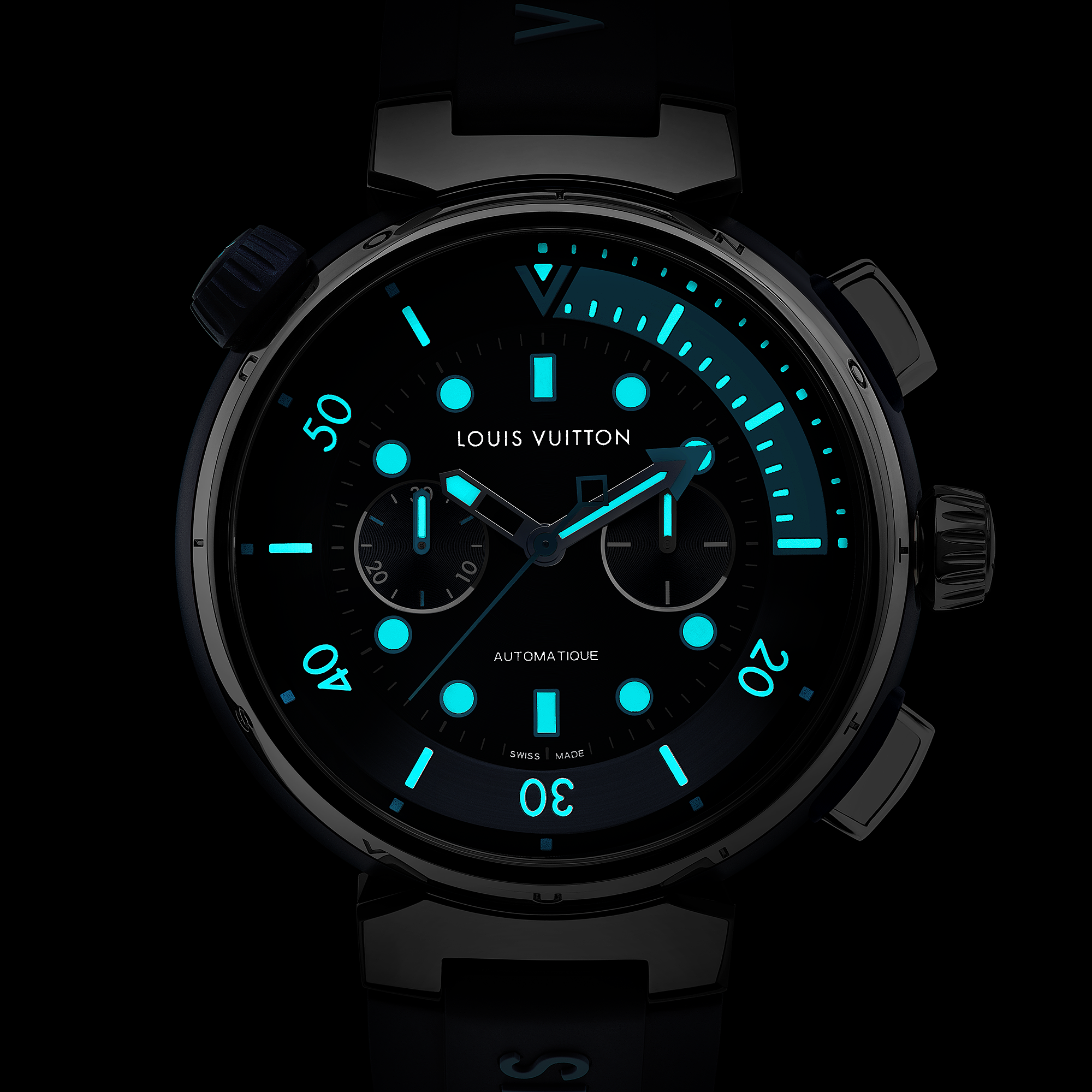 TAMBOUR STREET DIVER stainless steel automatic chronograph, 46 mm - 3