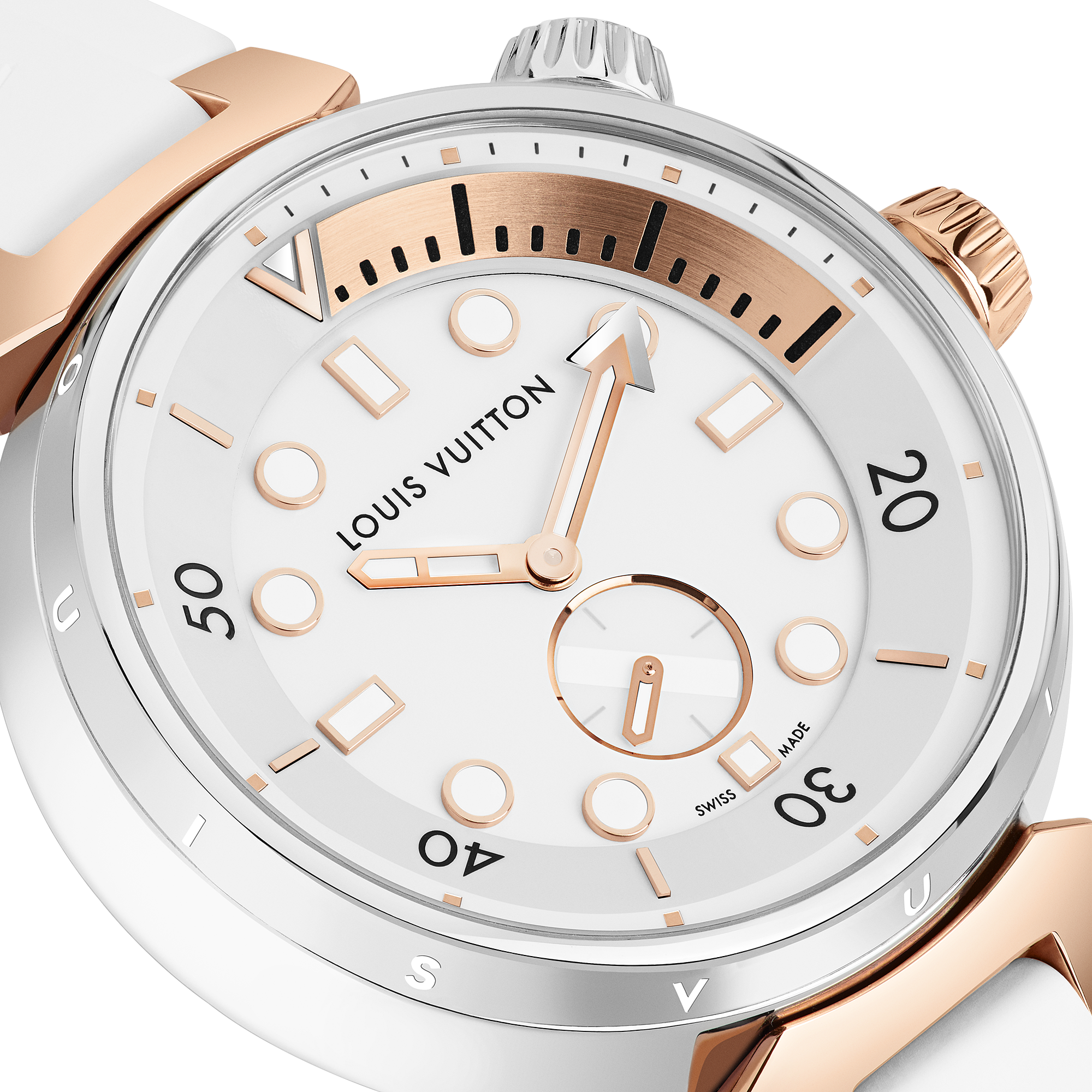 TAMBOUR STREET DIVER 18K gold (rose) stainless steel quartz watch, 39.5 mm - 6