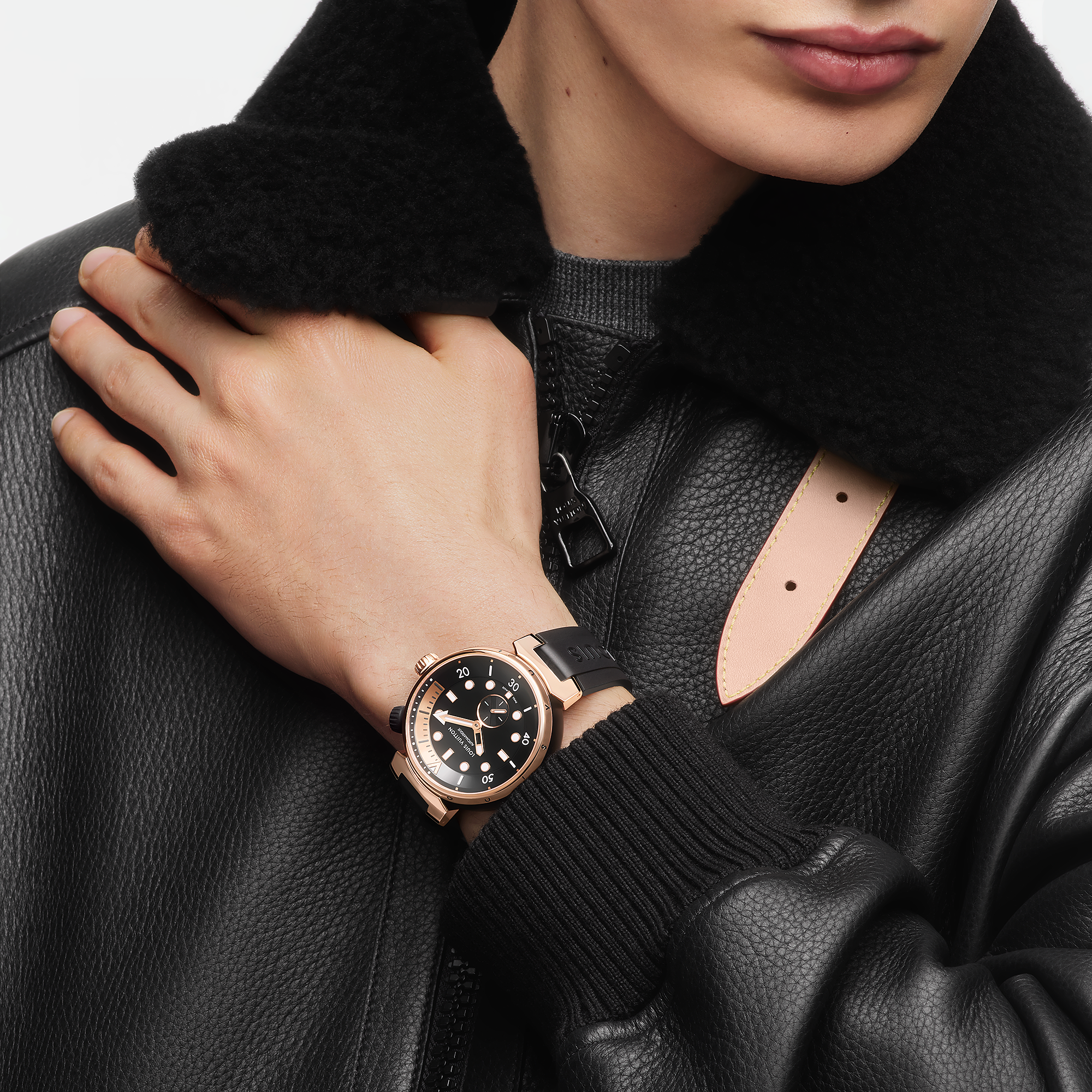 TAMBOUR STREET DIVER 18K gold (rose) stainless steel automatic watch, 44 mm - 5