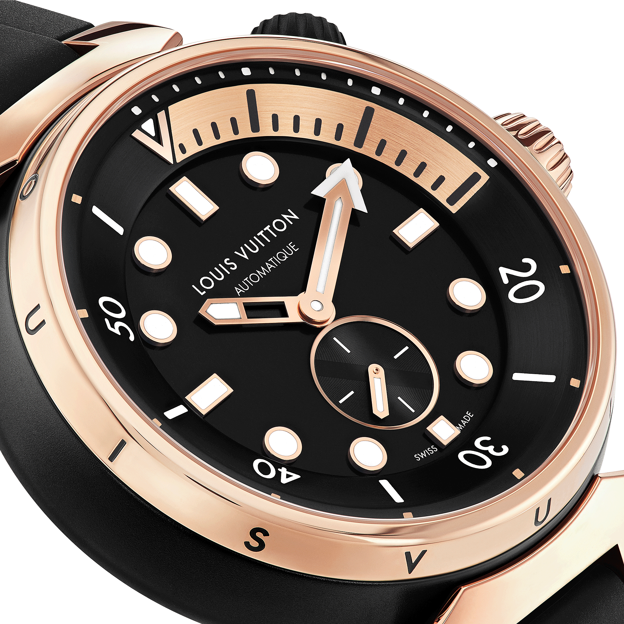 TAMBOUR STREET DIVER 18K gold (rose) stainless steel automatic watch, 44 mm - 8
