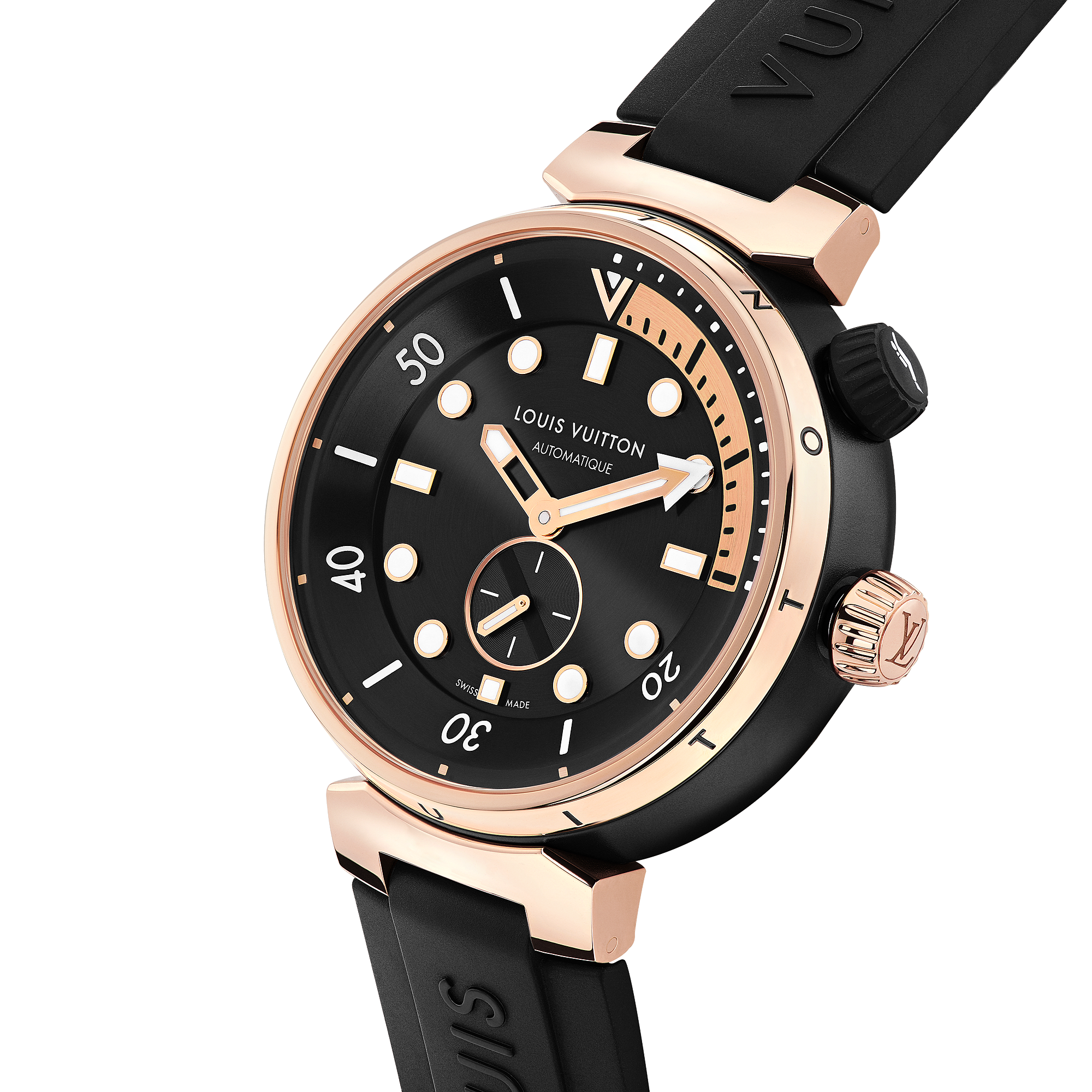 TAMBOUR STREET DIVER 18K gold (rose) stainless steel automatic watch, 44 mm - 4