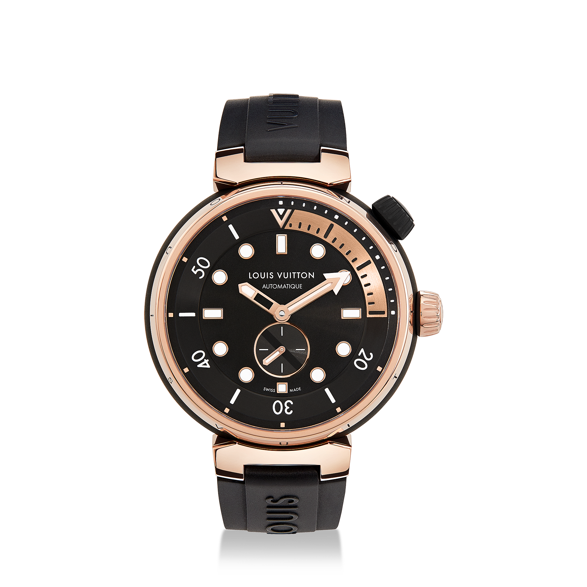 TAMBOUR STREET DIVER 18K gold (rose) stainless steel automatic watch, 44 mm - 1