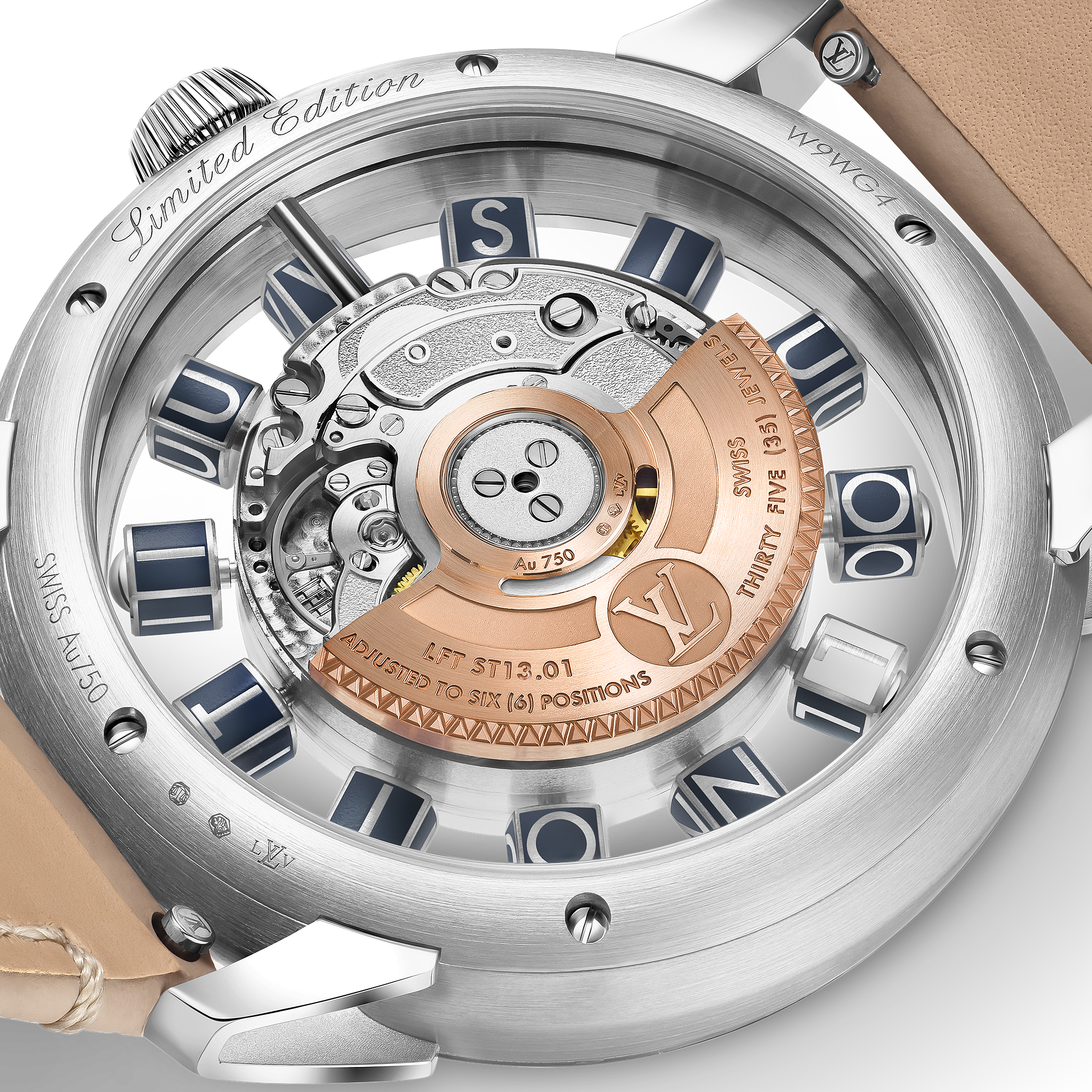 TAMBOUR TAIKO SPIN TIME AIR 18K gold (white) automatic watch, 42.5 mm - 7