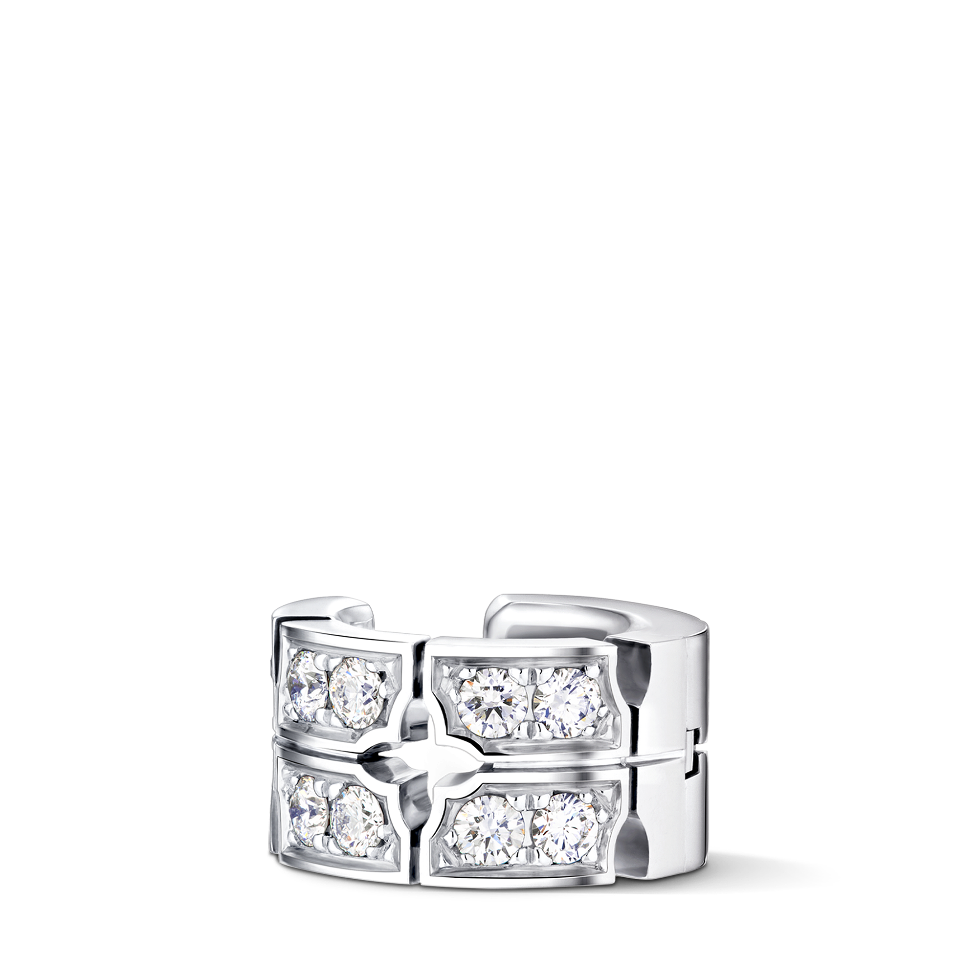 TUMBLER 18K Gold Diamond Ear Clips - 1