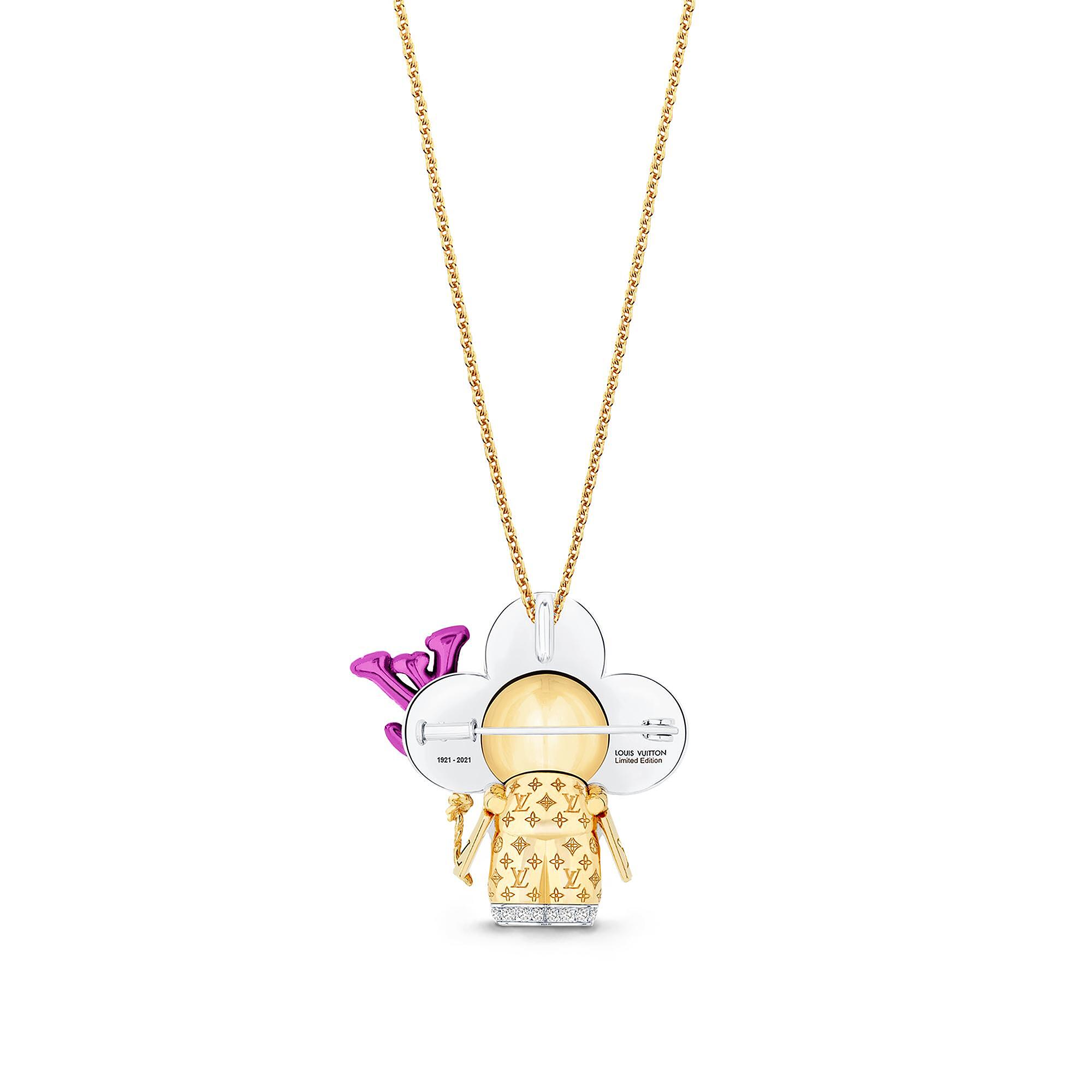 VIVIENNE CELEBRATION 18K gold titanium metal gemstone necklace - 5
