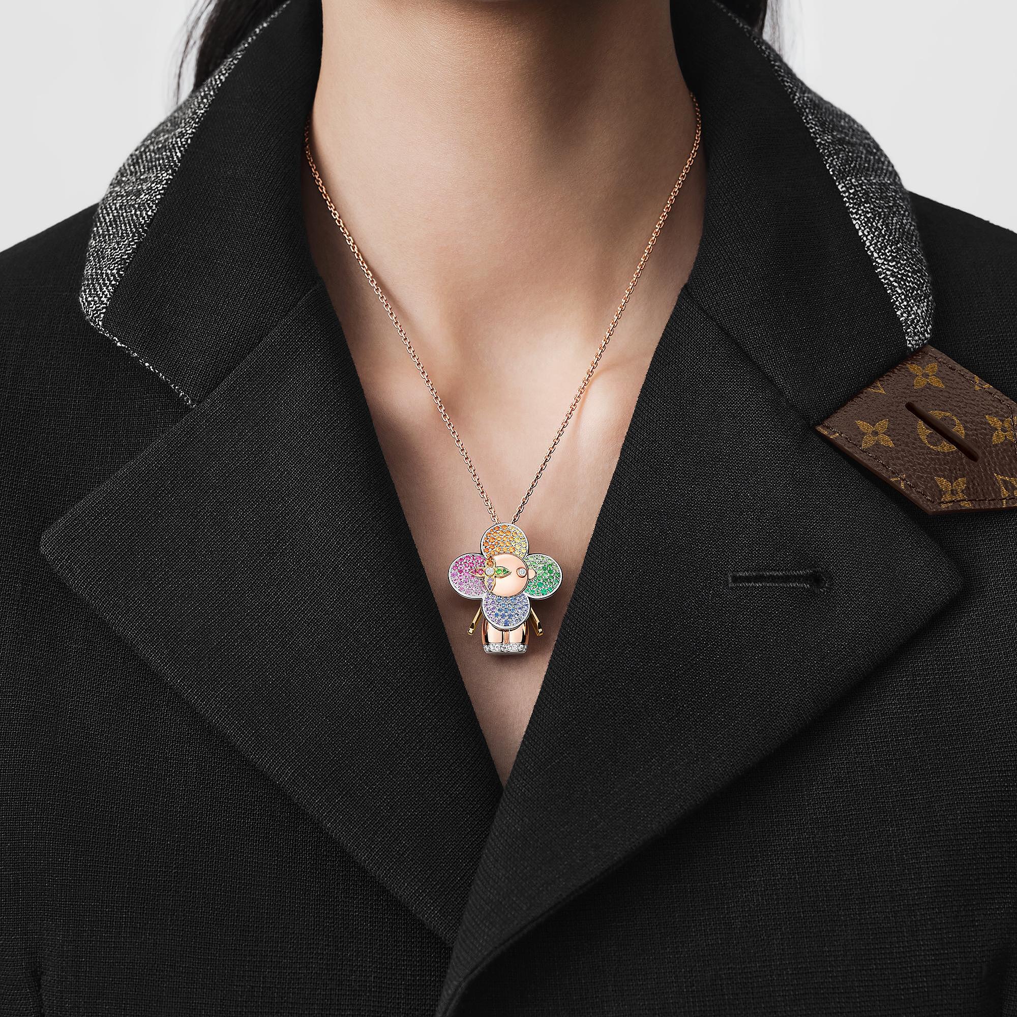 VIVIENNE RAINBOW 18K Gold Diamond Gemstone Necklace - 2